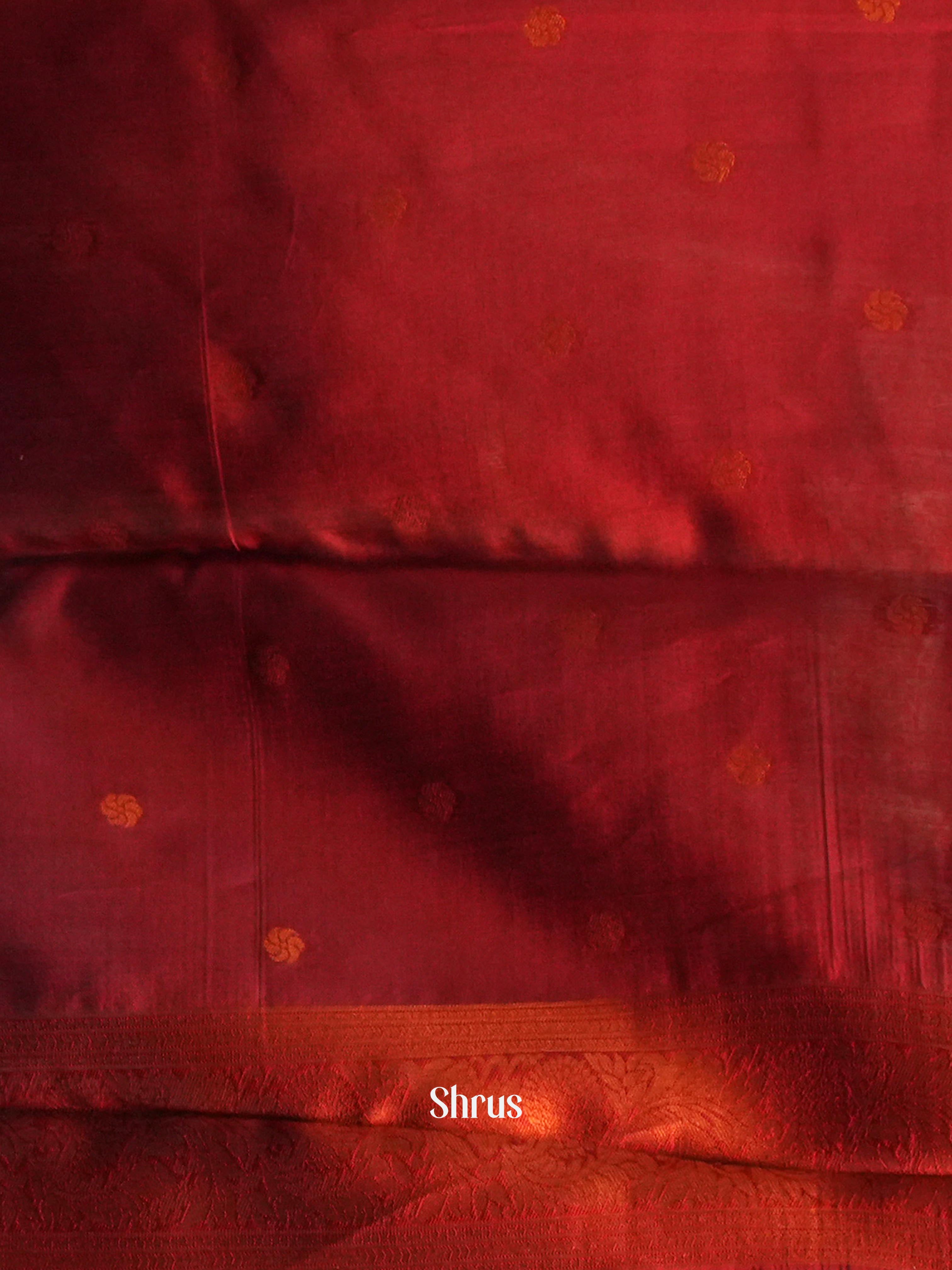 Brown & Maroon- Semi Arani Silk Saree - Shop on ShrusEternity.com