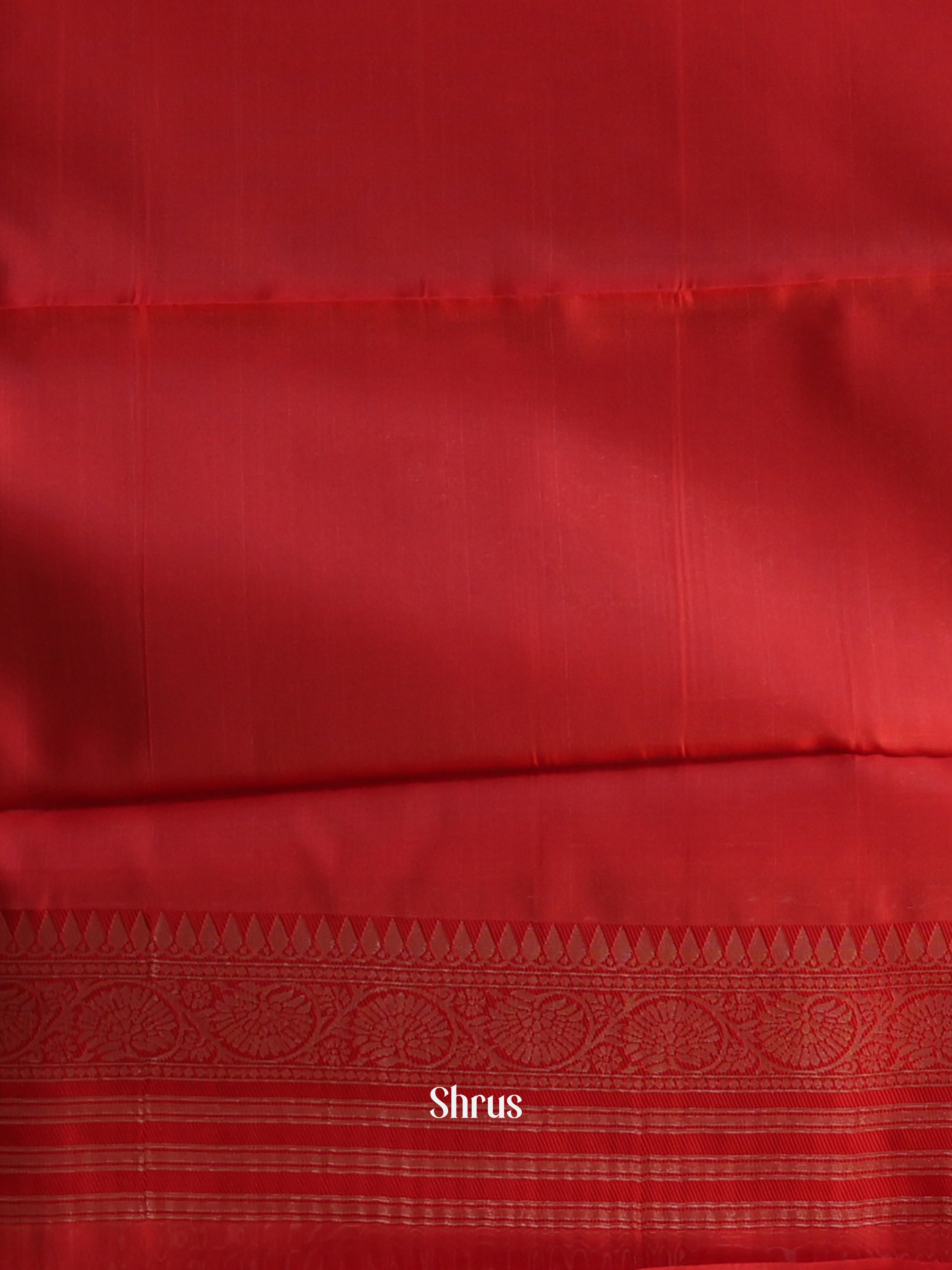 Cream & Red - Semi Arani Silk Saree - Shop on ShrusEternity.com