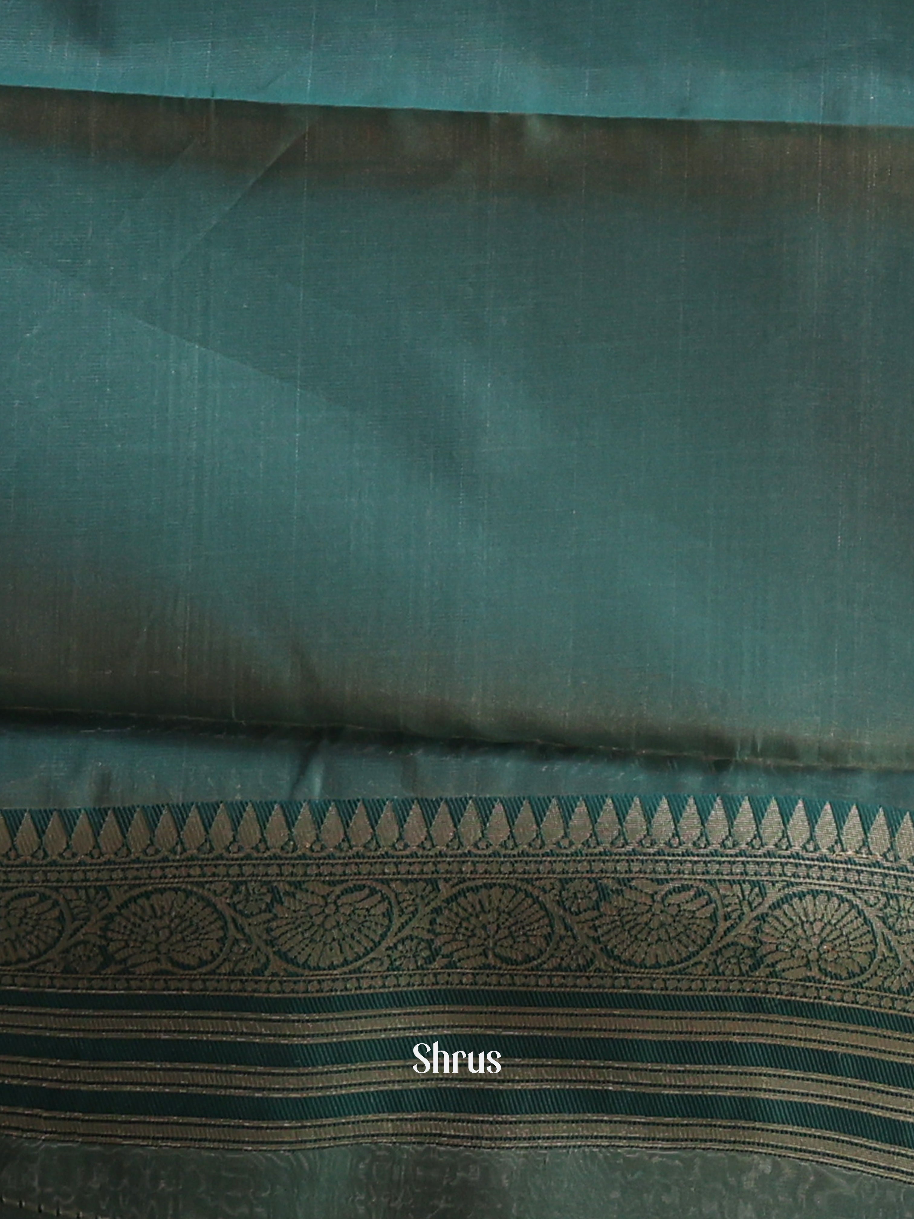 Peachish Pink & Green - Semi Arani Silk Saree - Shop on ShrusEternity.com