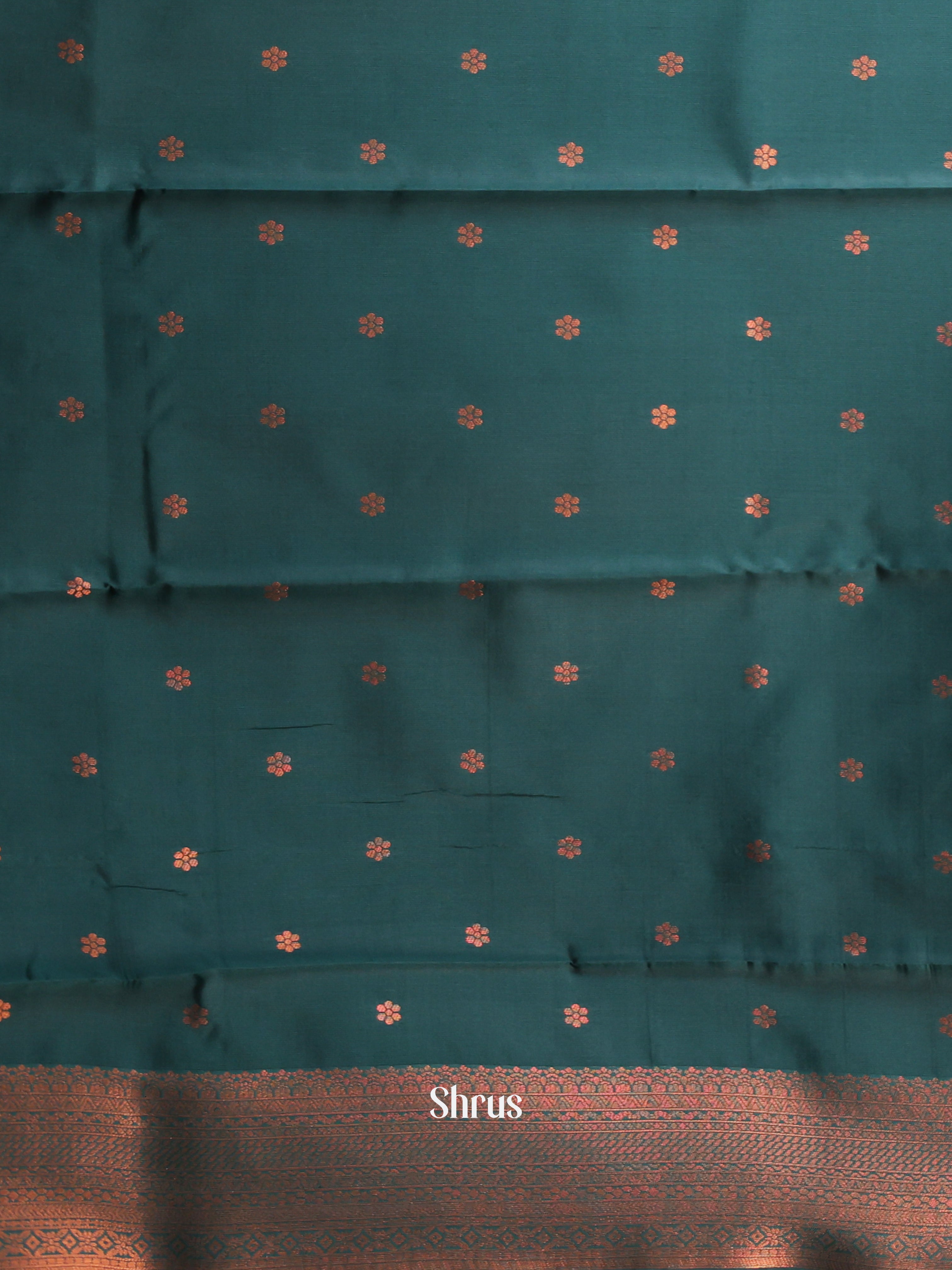 Peach & Green - Semi Arani Silk Saree - Shop on ShrusEternity.com