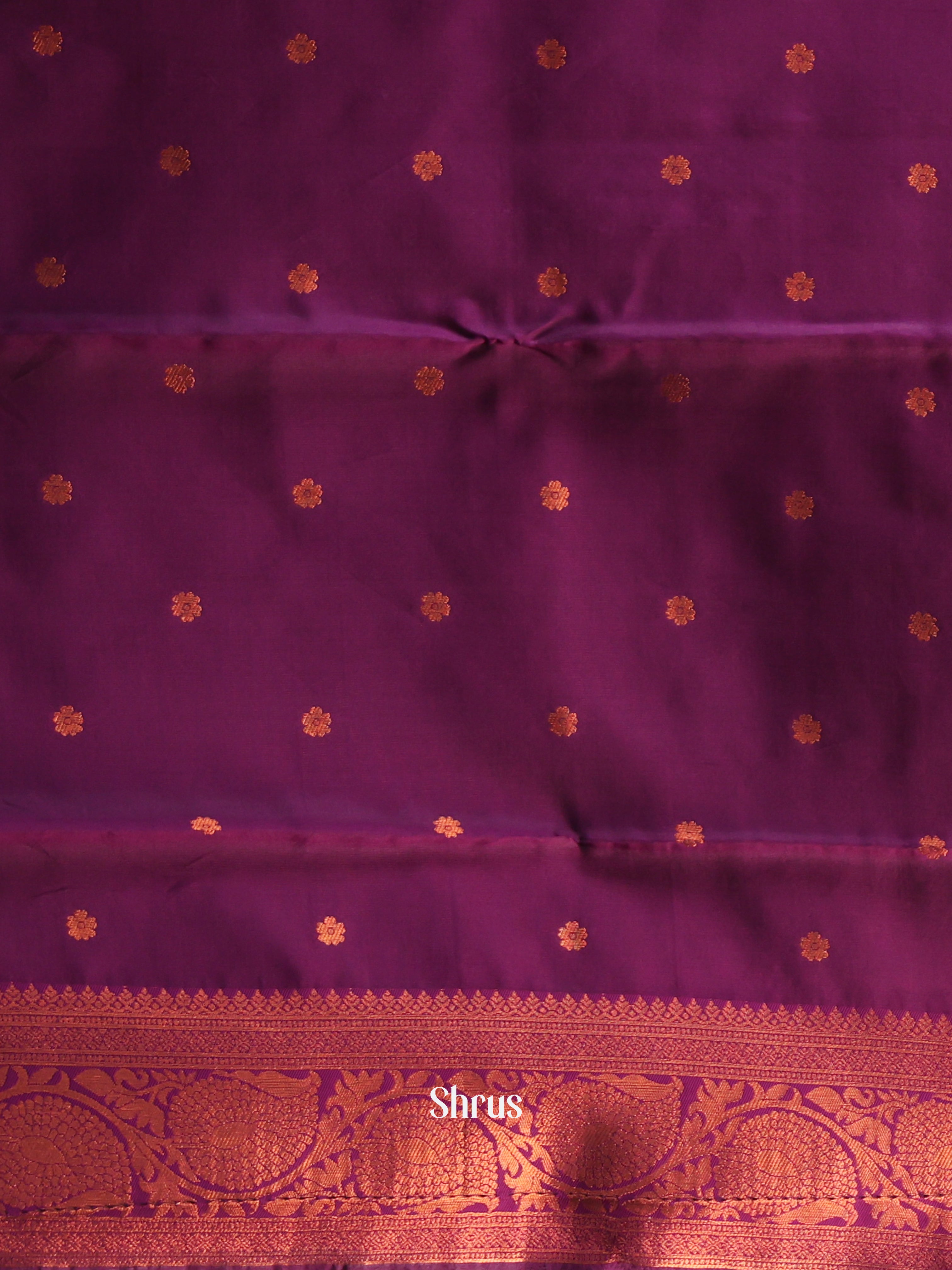 Green & Purple- Semi Arani Silk Saree - Shop on ShrusEternity.com