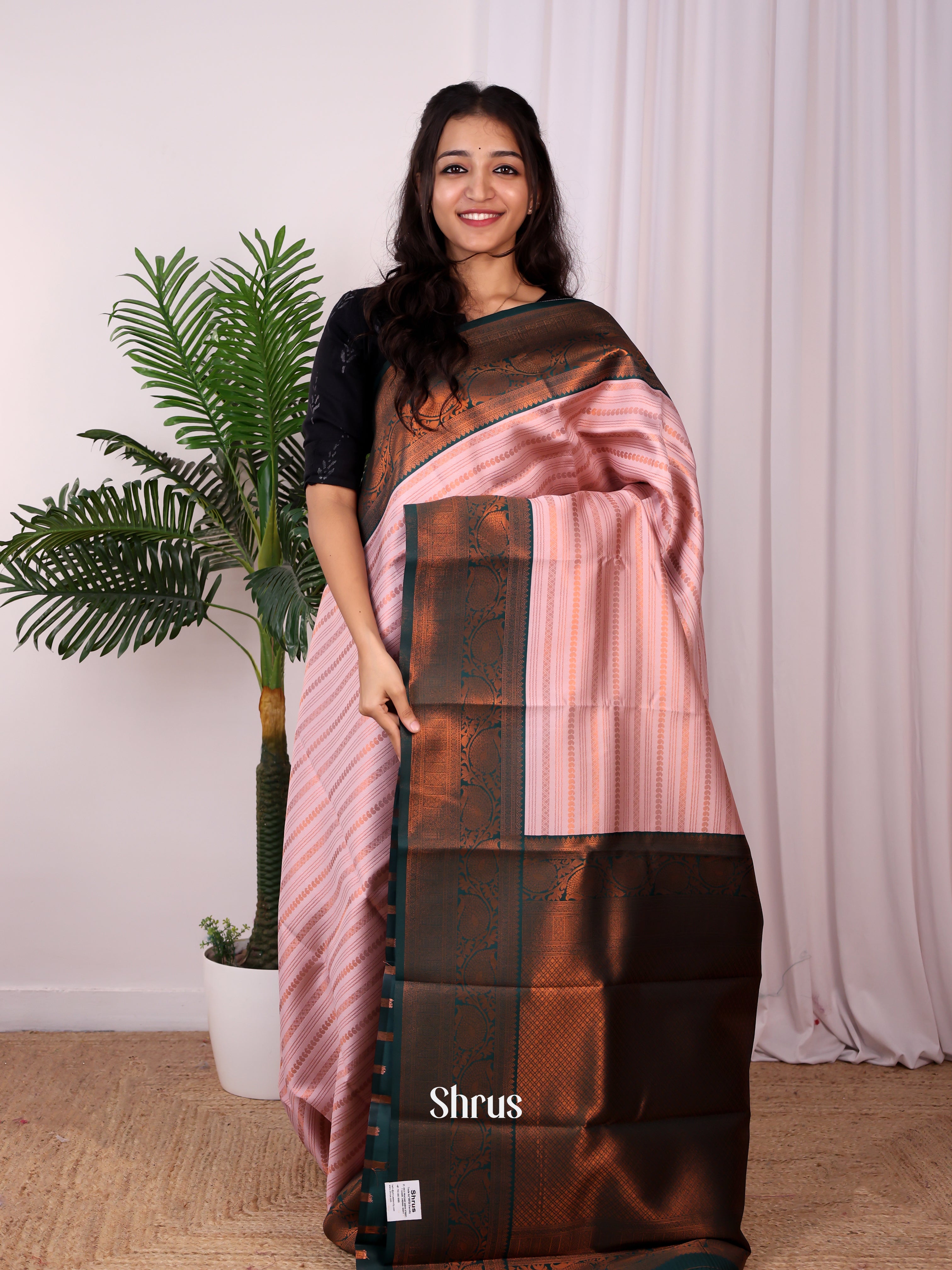 Lavender & Green - Semi Arani Silk Saree - Shop on ShrusEternity.com
