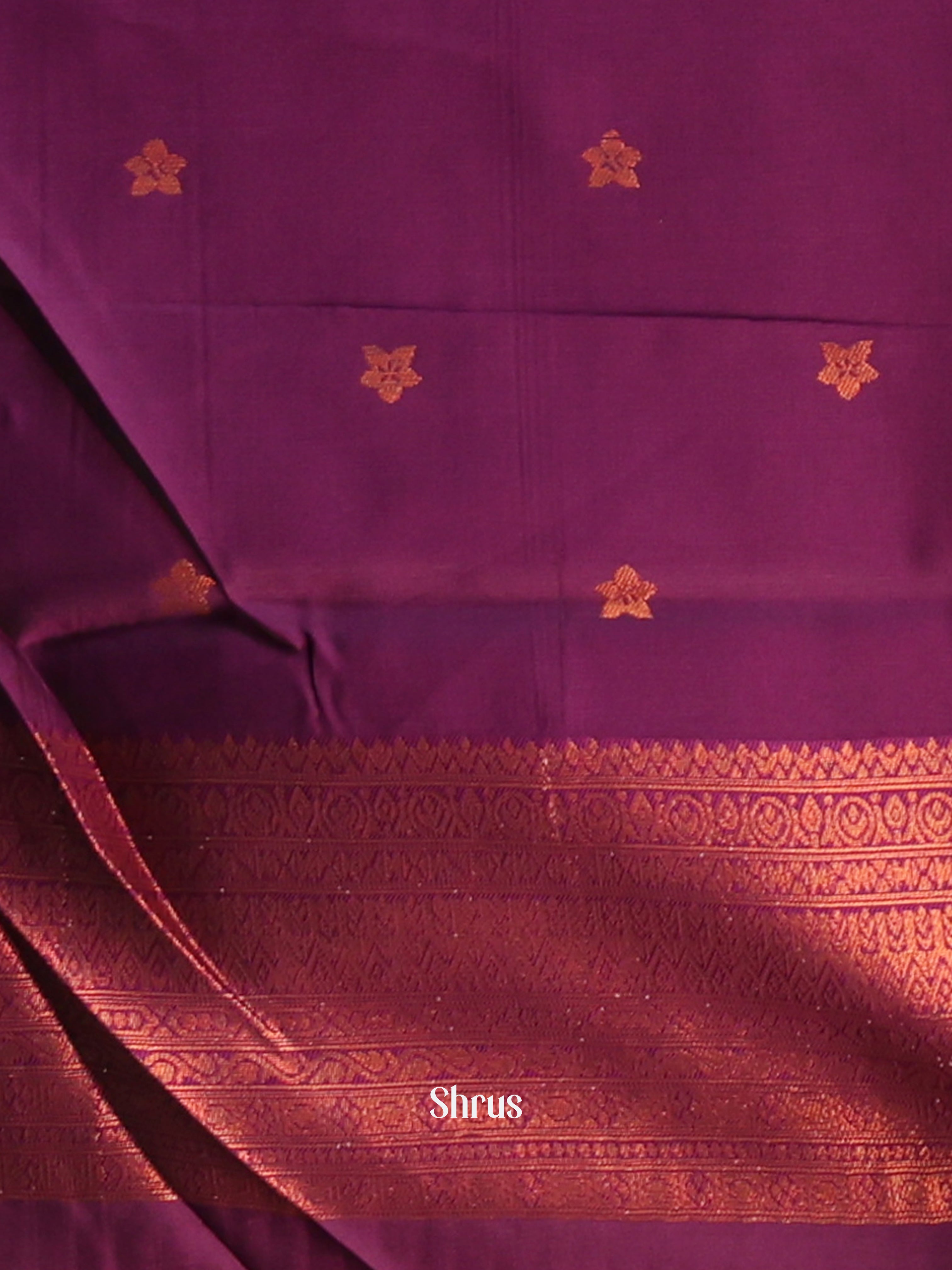 Lavender & Purple - Semi Arani Silk Saree - Shop on Shrus.com
