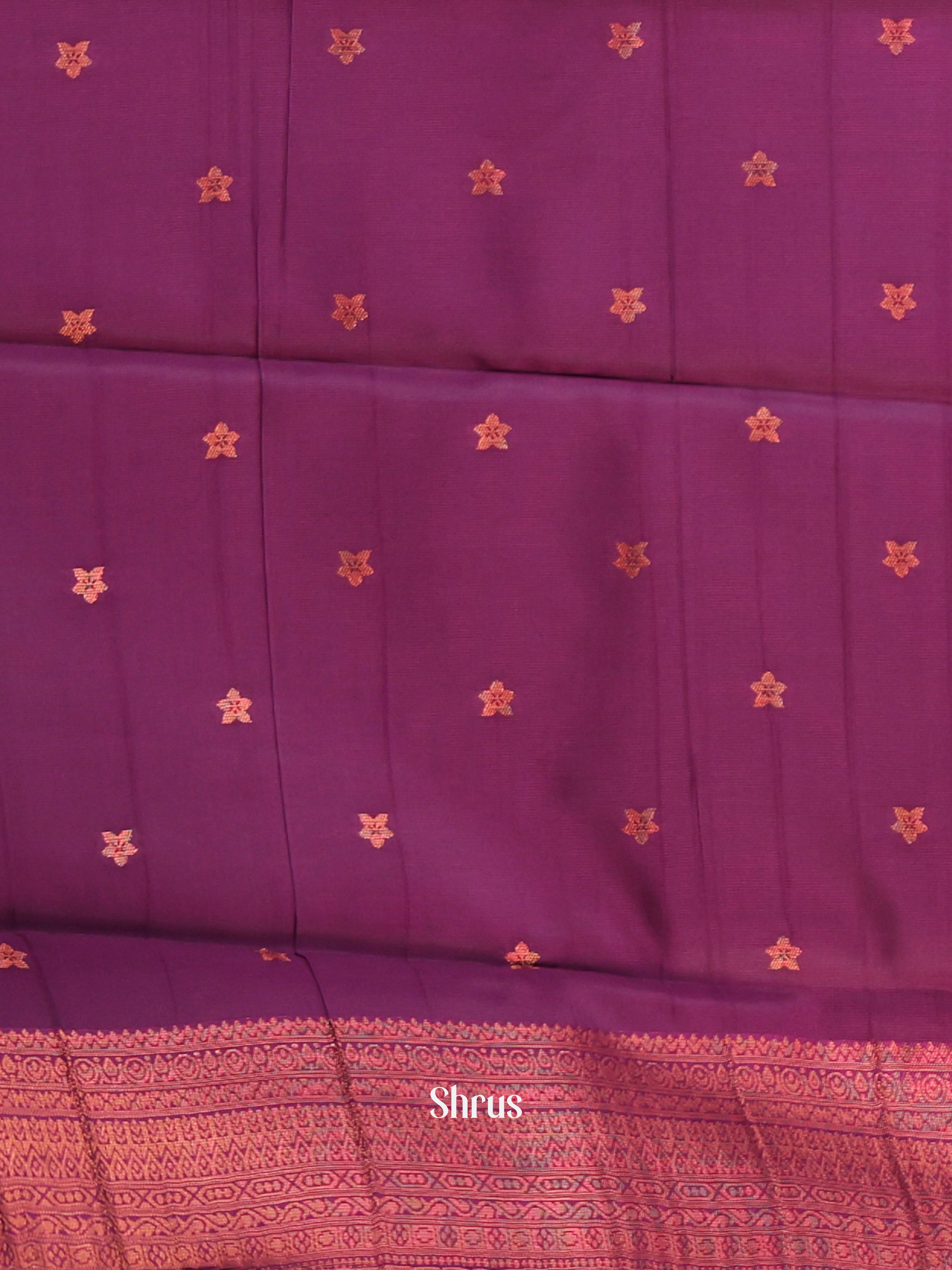 Blue & Purple - Semi Arani Silk Saree - Shop on Shrus.com