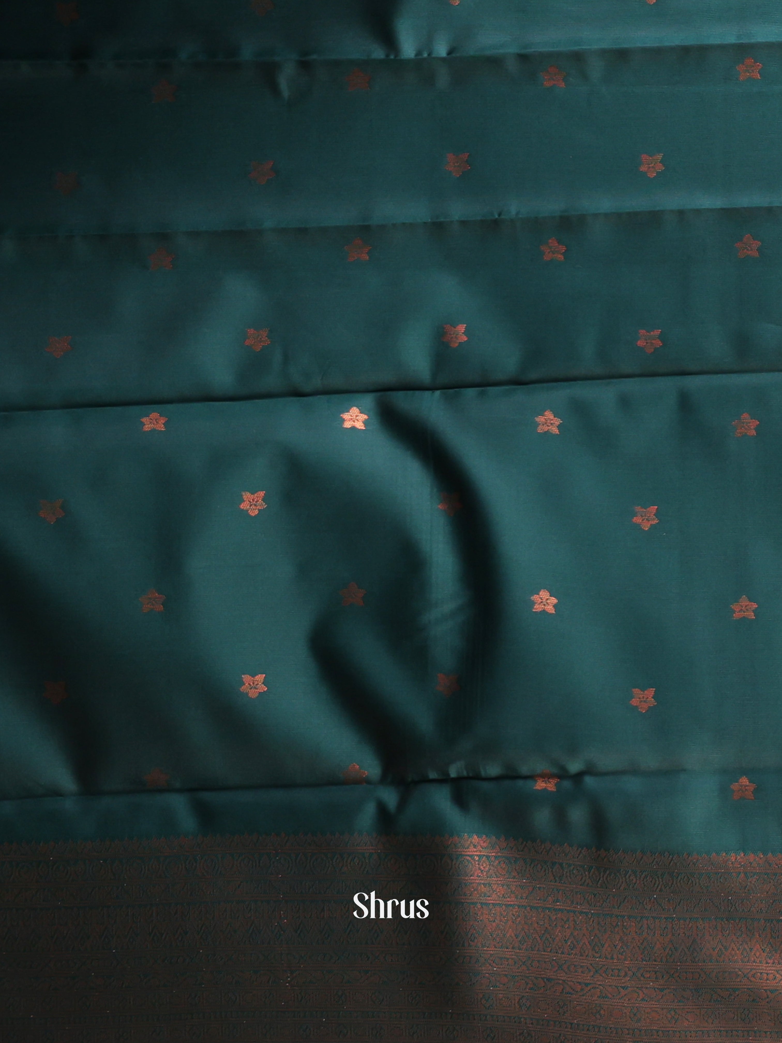Lite Green & Green- Semi Arani Silk Saree - Shop on Shrus.com