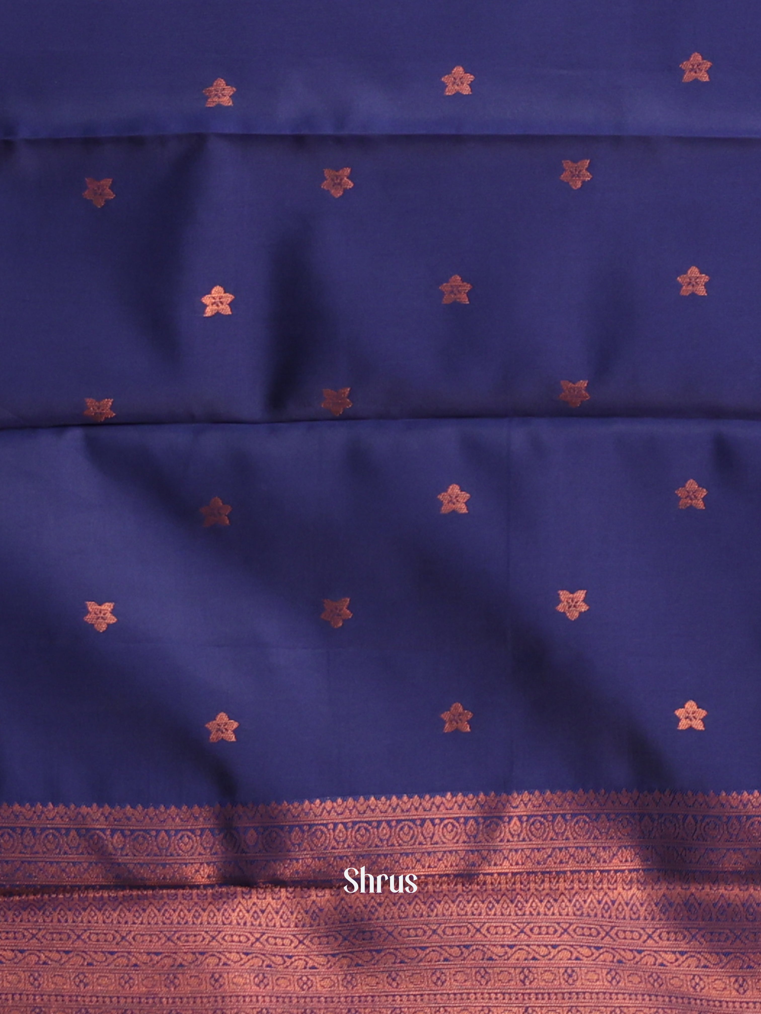 Teal & Blue - Semi Arani Silk Saree - Shop on Shrus.com