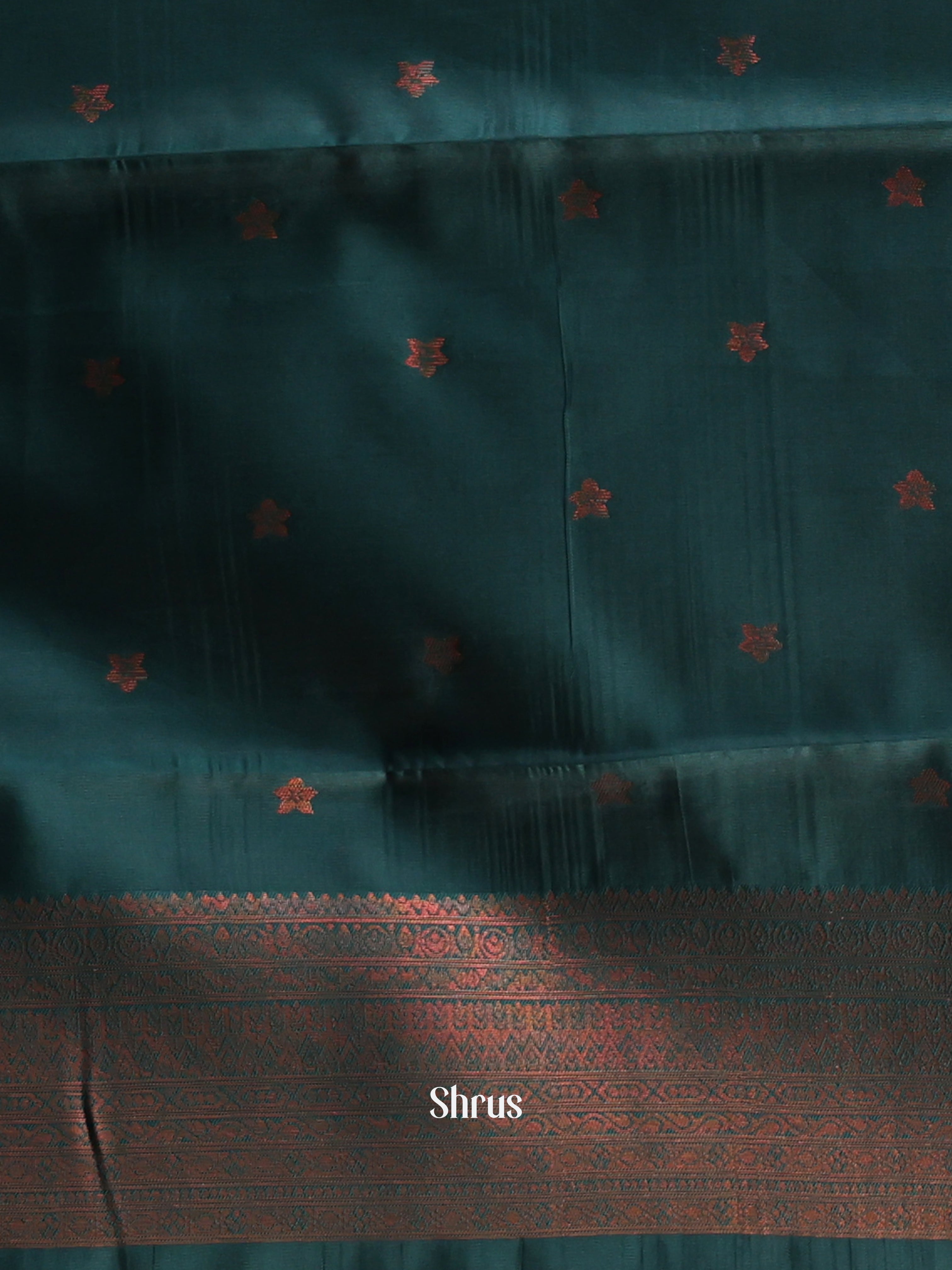 Peach & Green - Semi Arani Silk Saree - Shop on Shrus.com