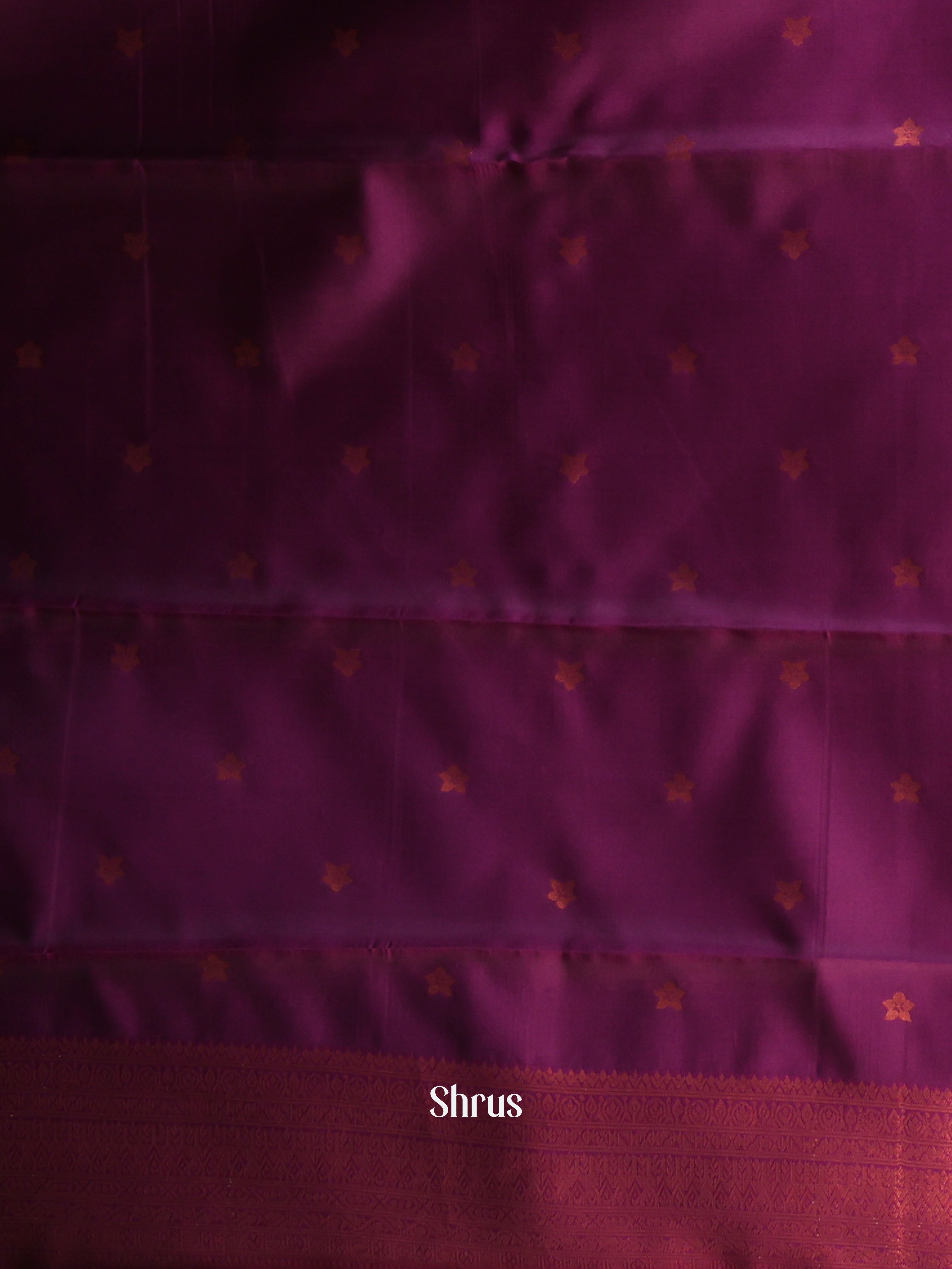 Teal & Purple - Semi Arani Silk Saree - Shop on Shrus.com