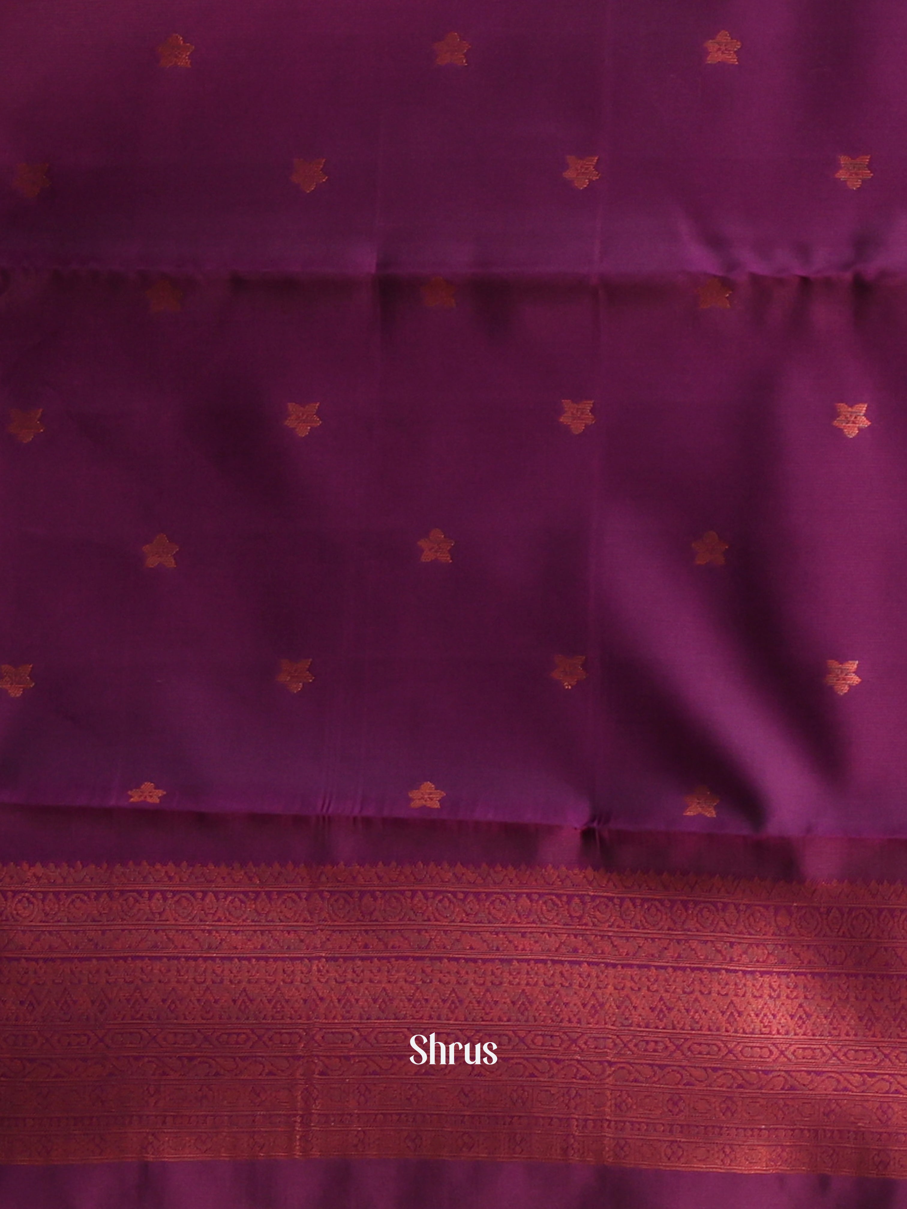 Blue & Purple- Semi Arani Silk Saree - Shop on Shrus.com