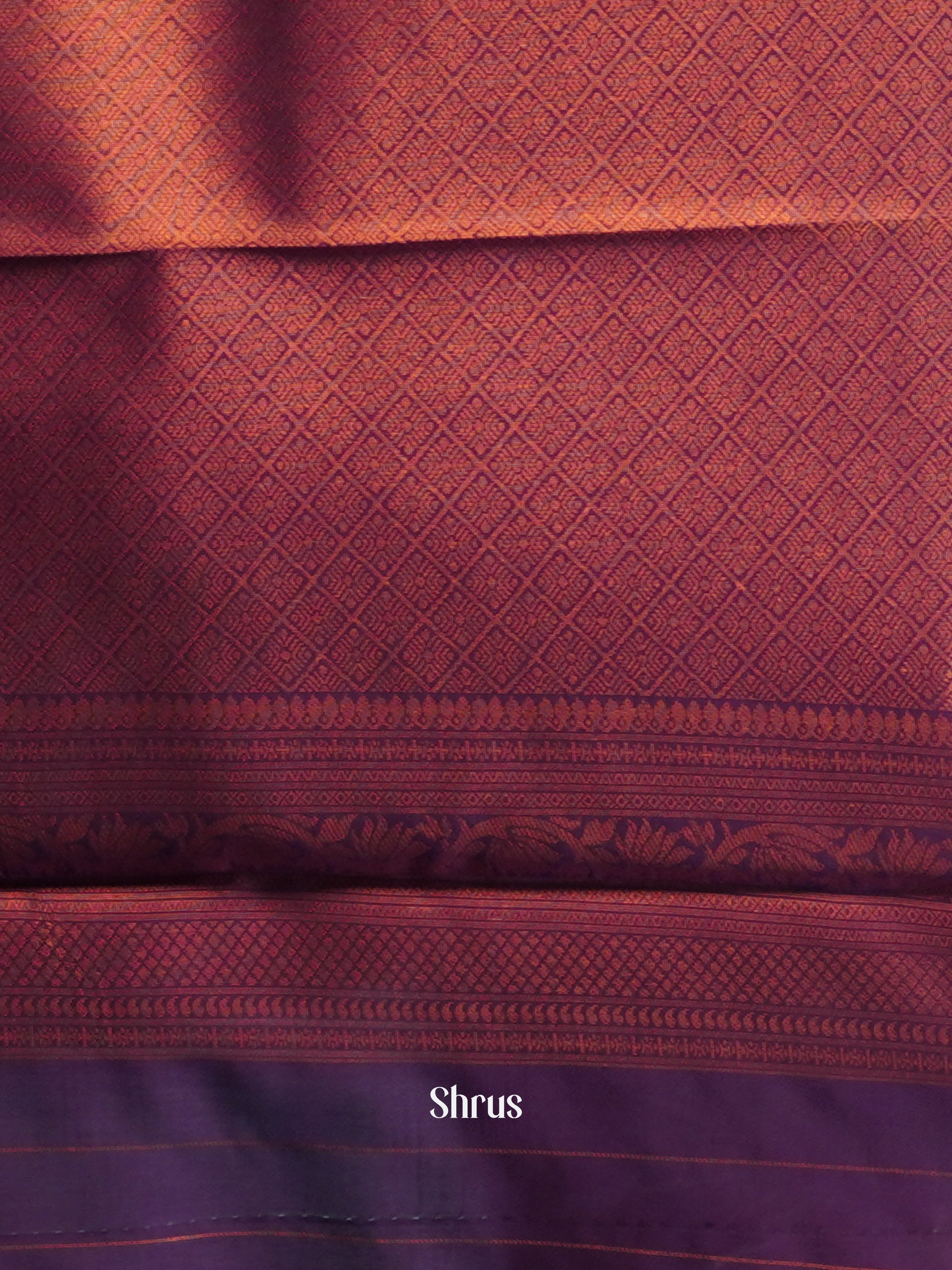 Grey & Maroon - Semi Arani Silk Saree - Shop on Shrus.com