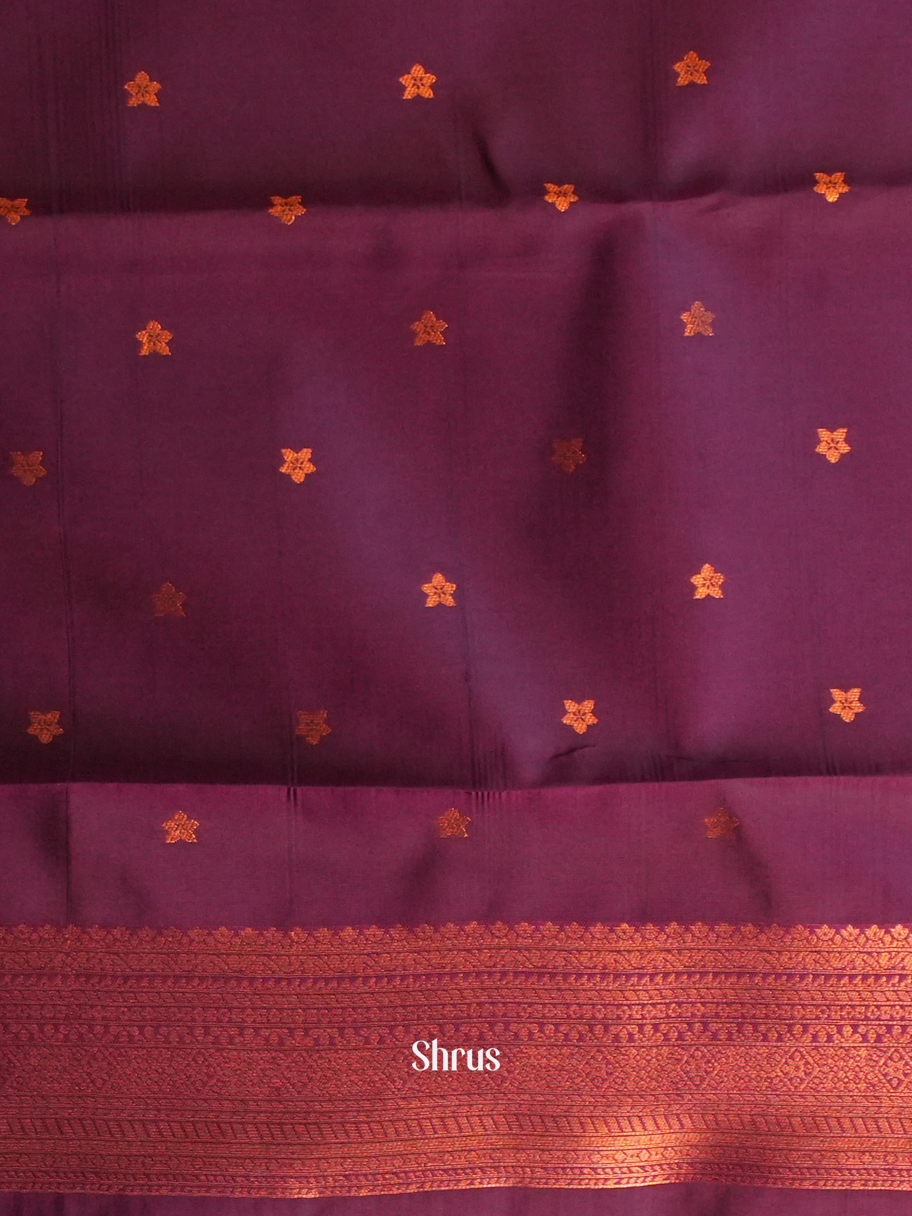 Lavender & Purple- Semi Arani Silk Saree - Shop on Shrus.com