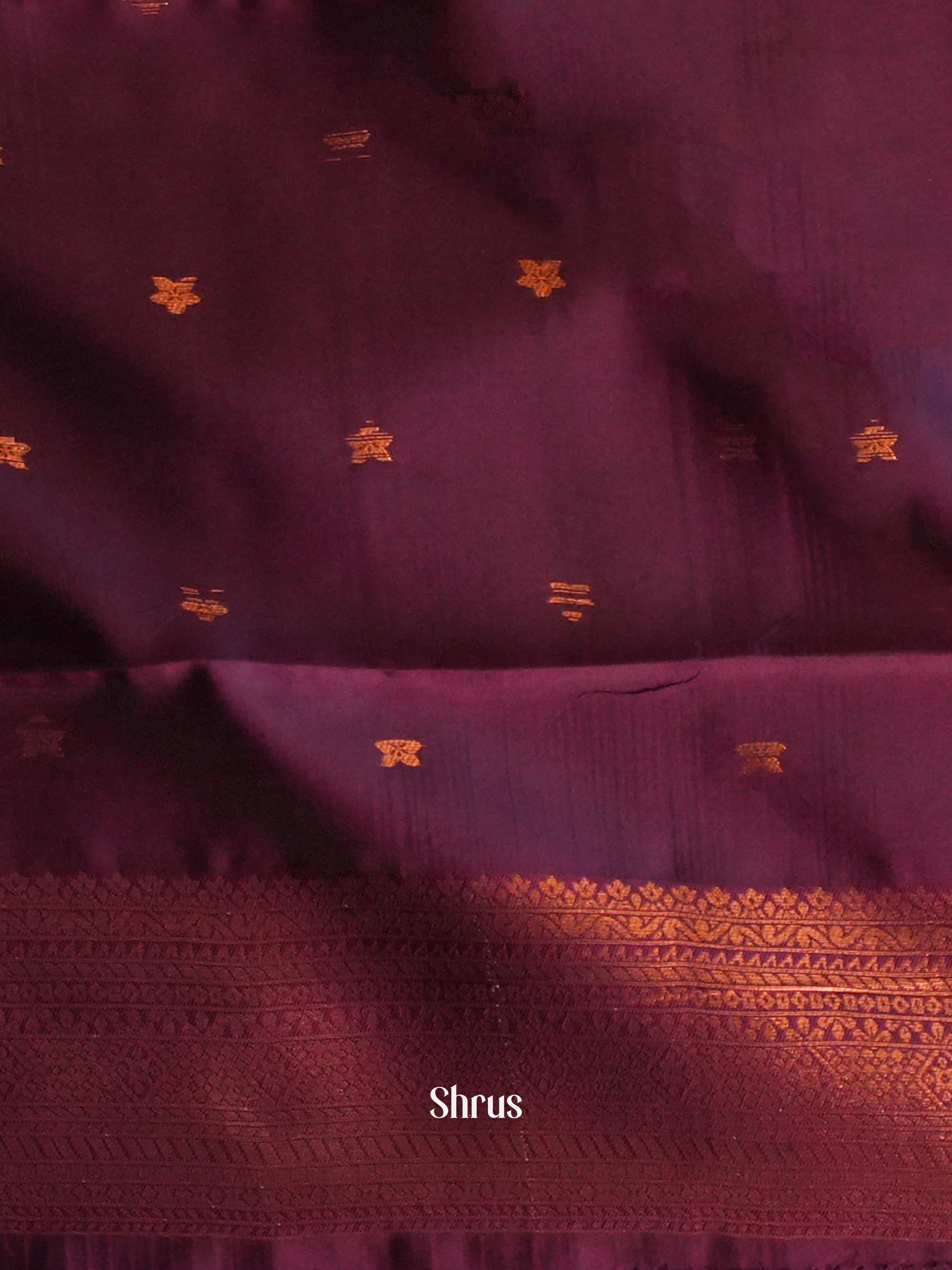 Dusty Pink & Purple- Semi Arani Silk Saree - Shop on Shrus.com