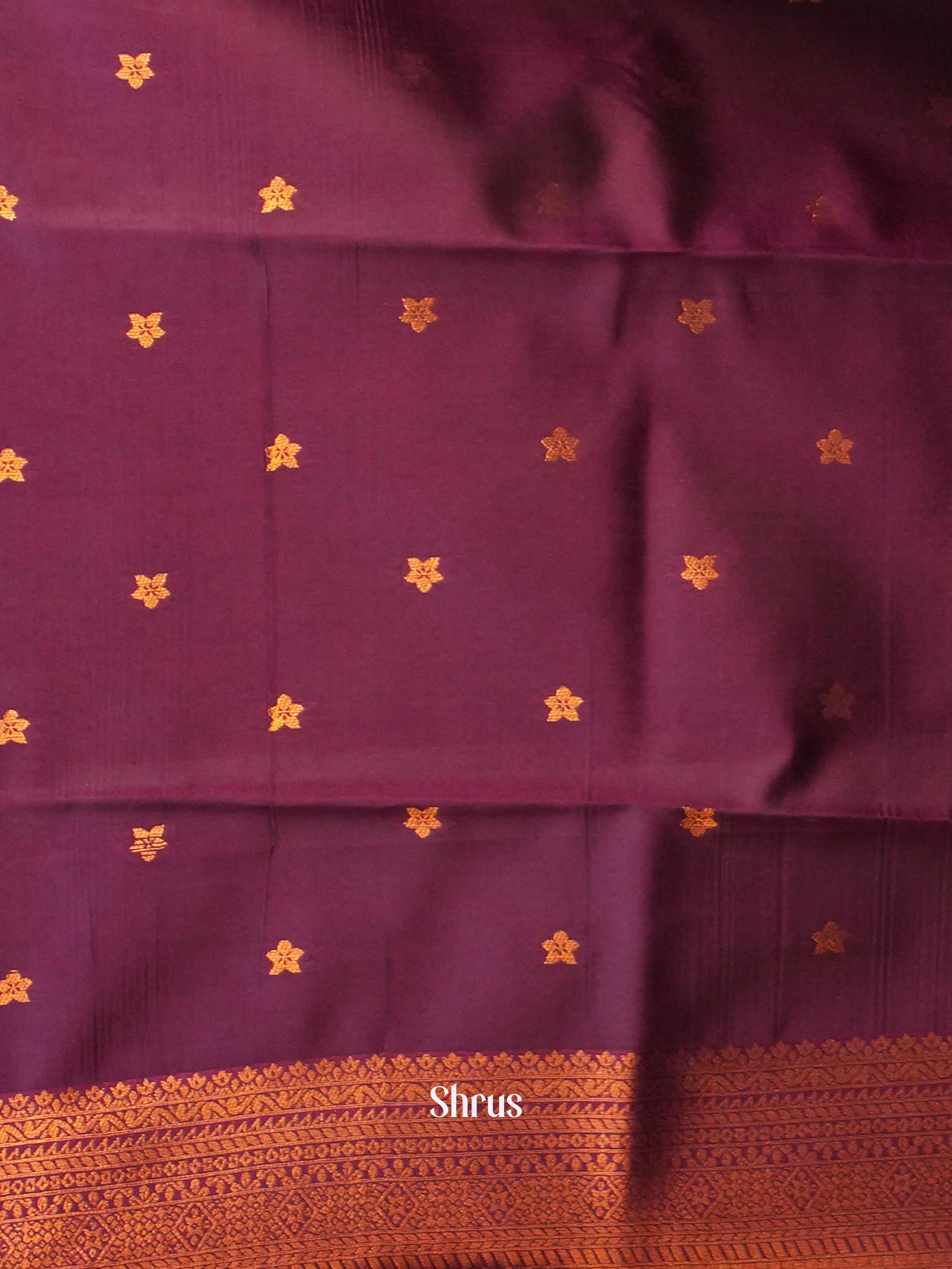 Green & Purple - Semi Arani Silk Saree - Shop on Shrus.com
