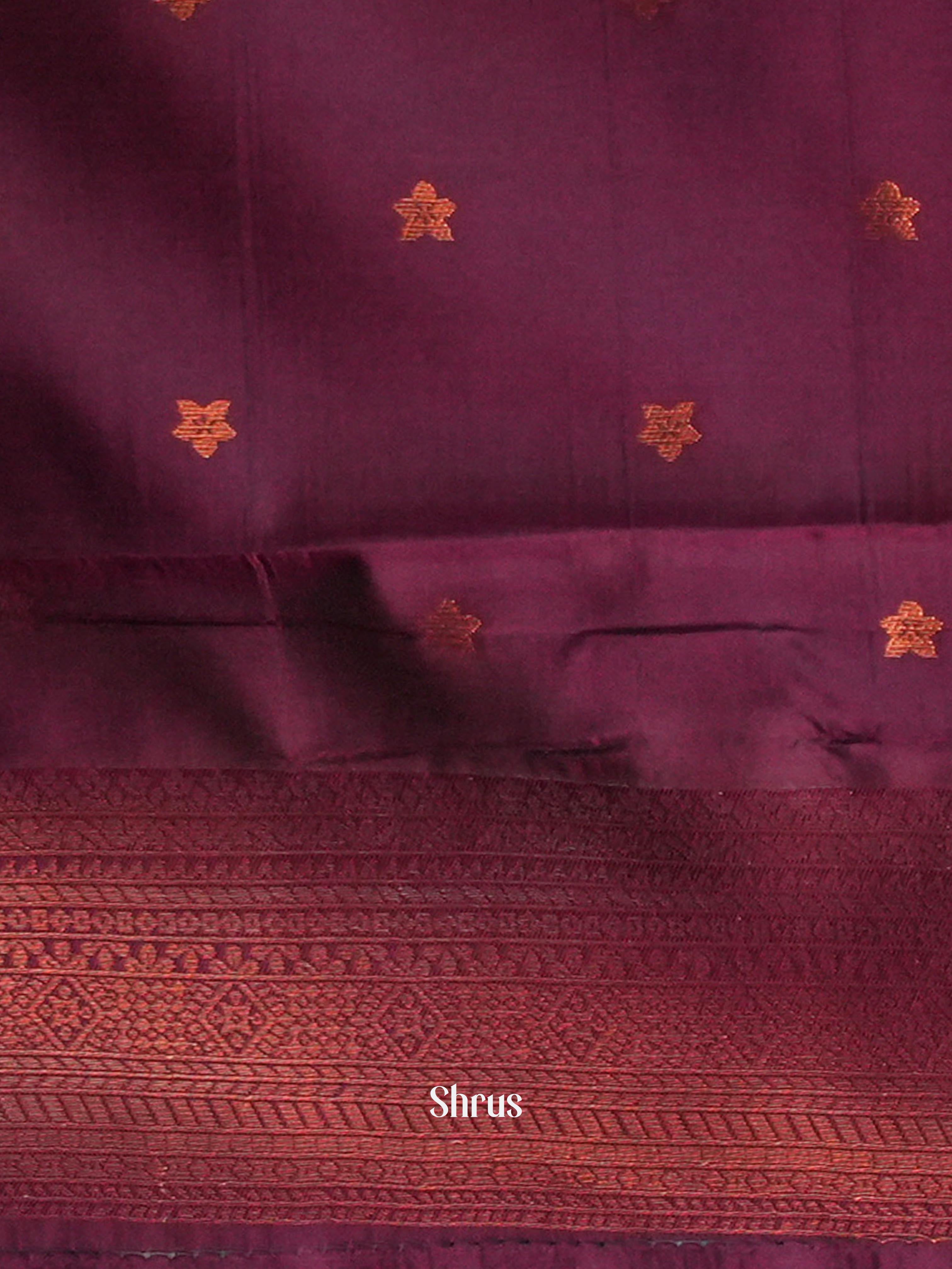 Blue & Purple- Semi Arani Silk Saree - Shop on Shrus.com