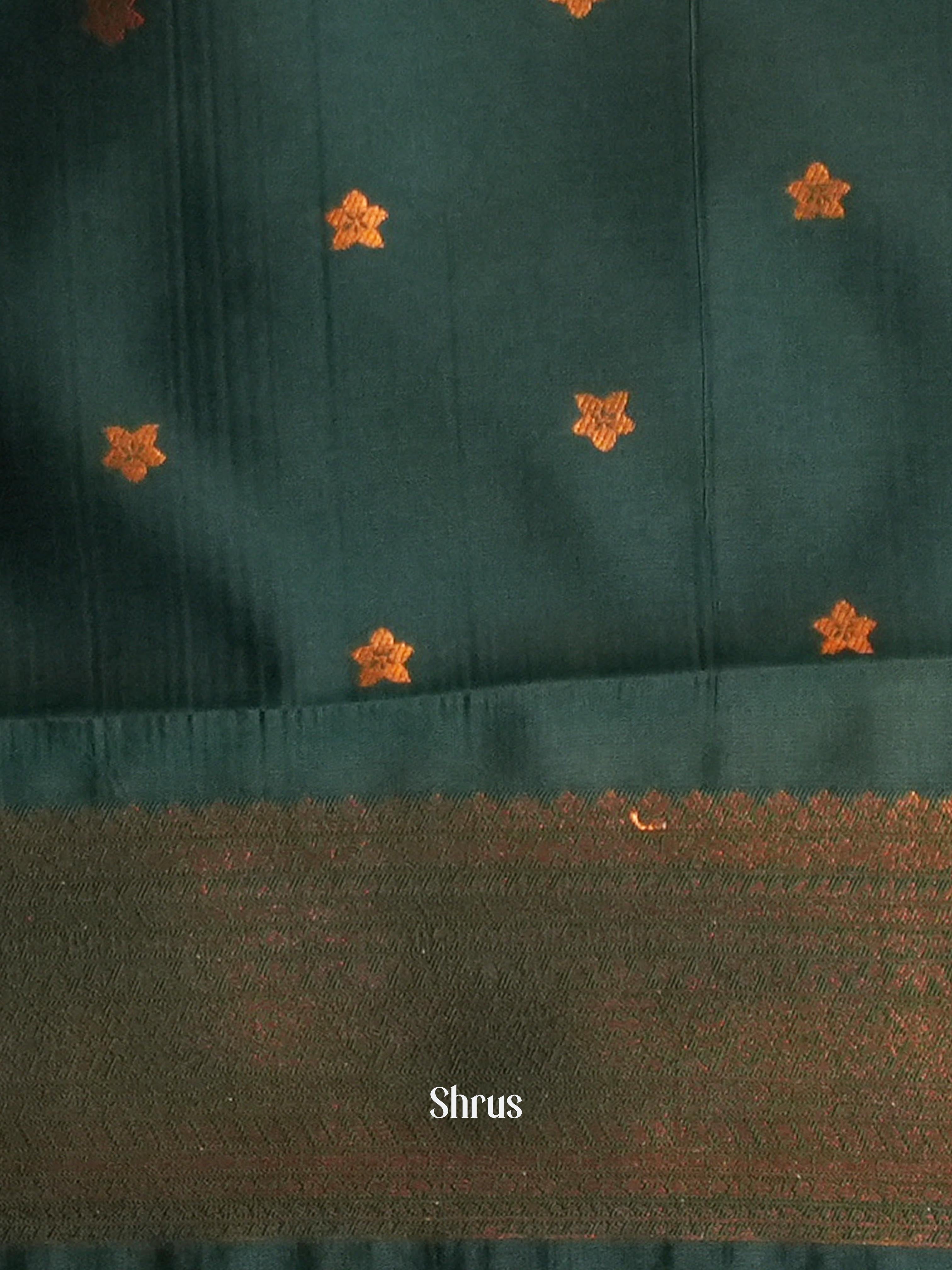 Maroon & Green- Semi Arani Silk Saree - Shop on Shrus.com