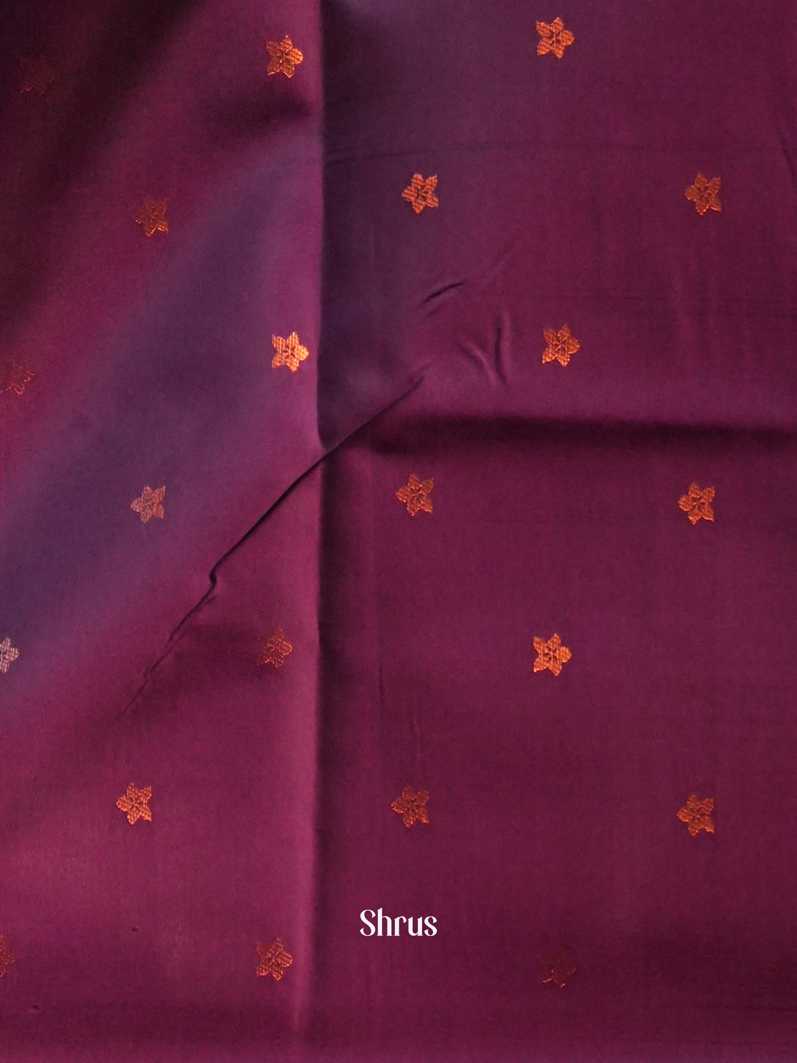 Grey & Purple - Semi Arani Silk Saree - Shop on Shrus.com