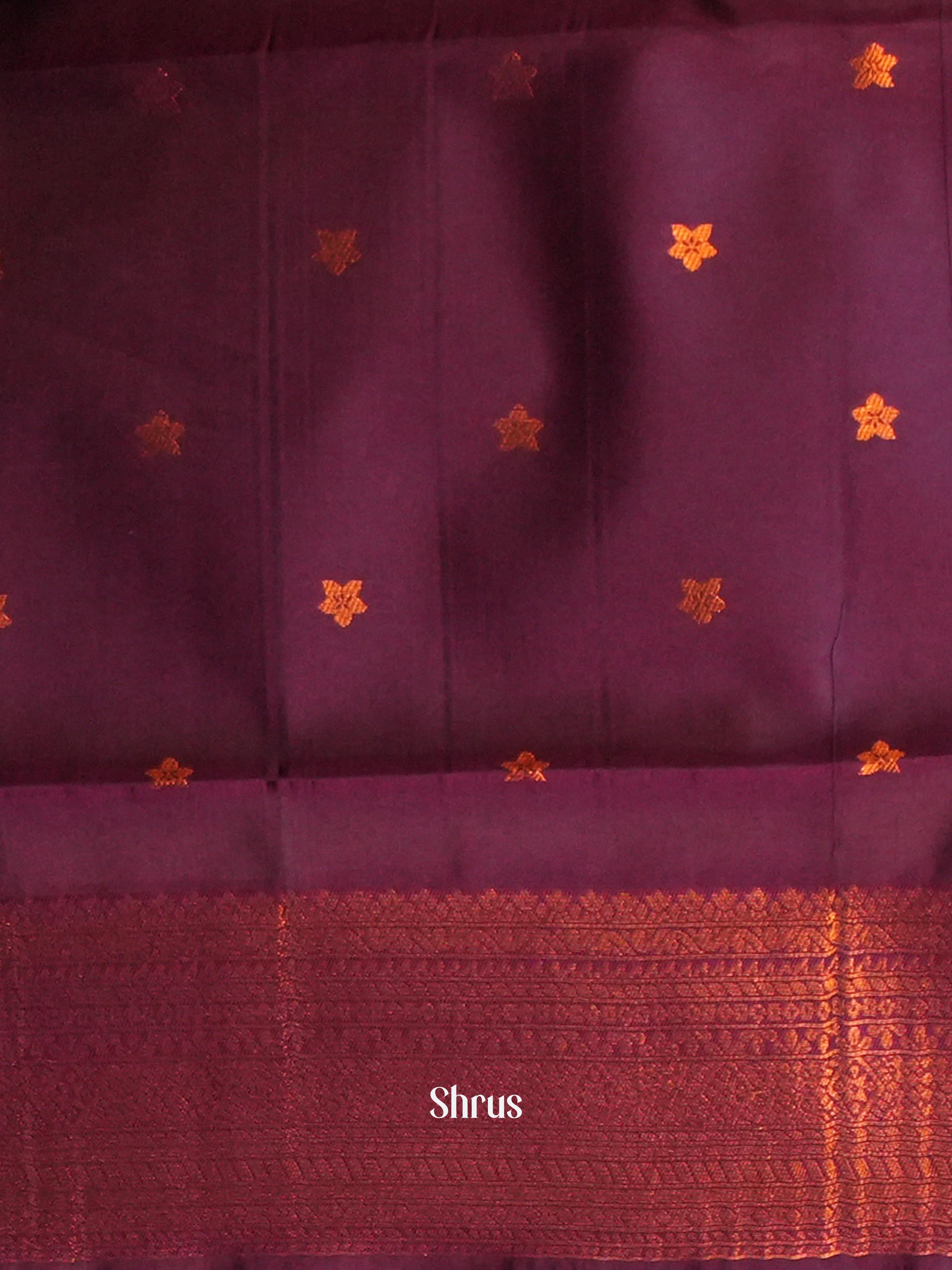Green & Maroon - Semi Arani Silk Saree - Shop on Shrus.com