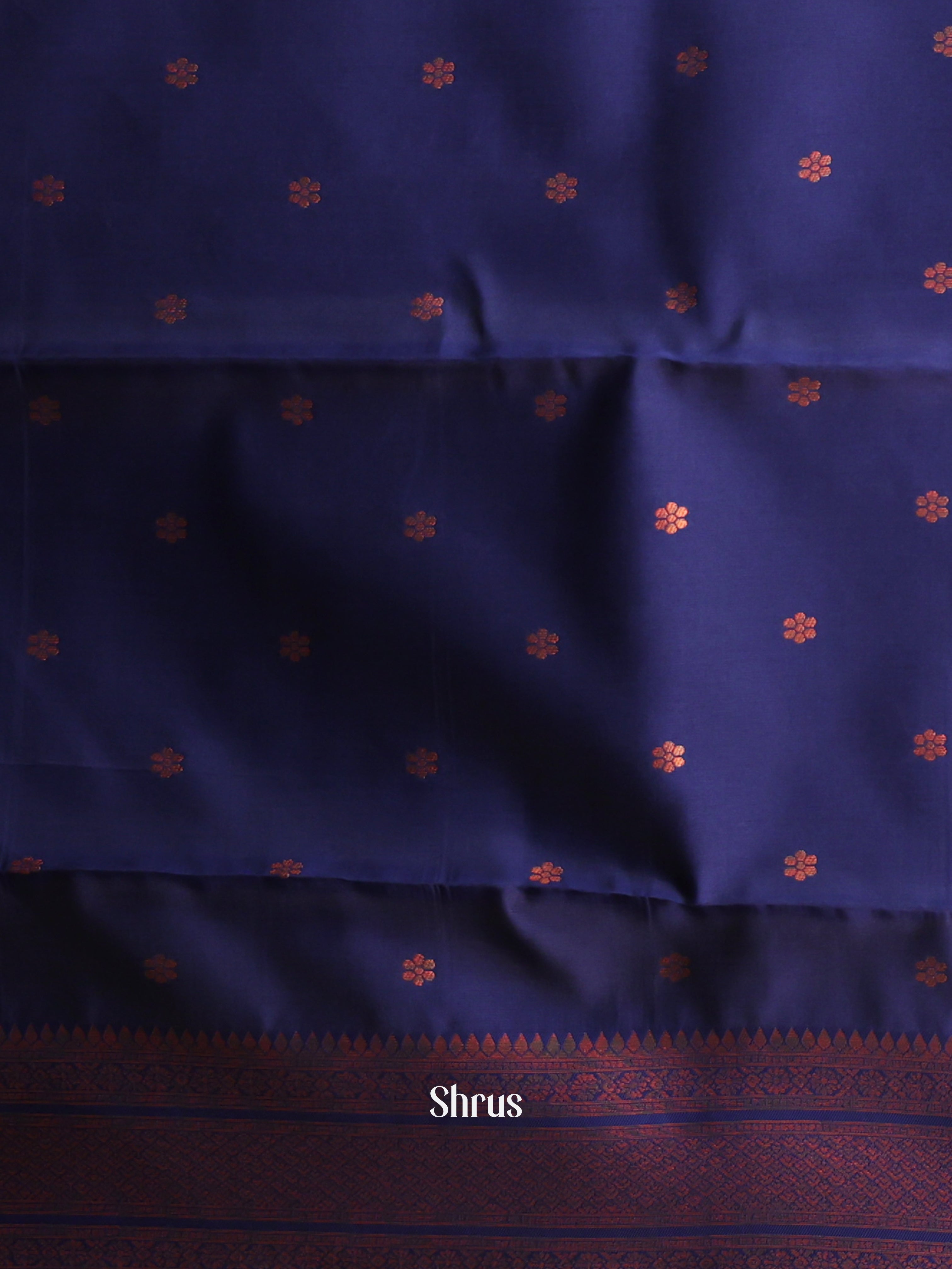 Lite Blue & Blue- Semi Arani Silk Saree - Shop on Shrus.com