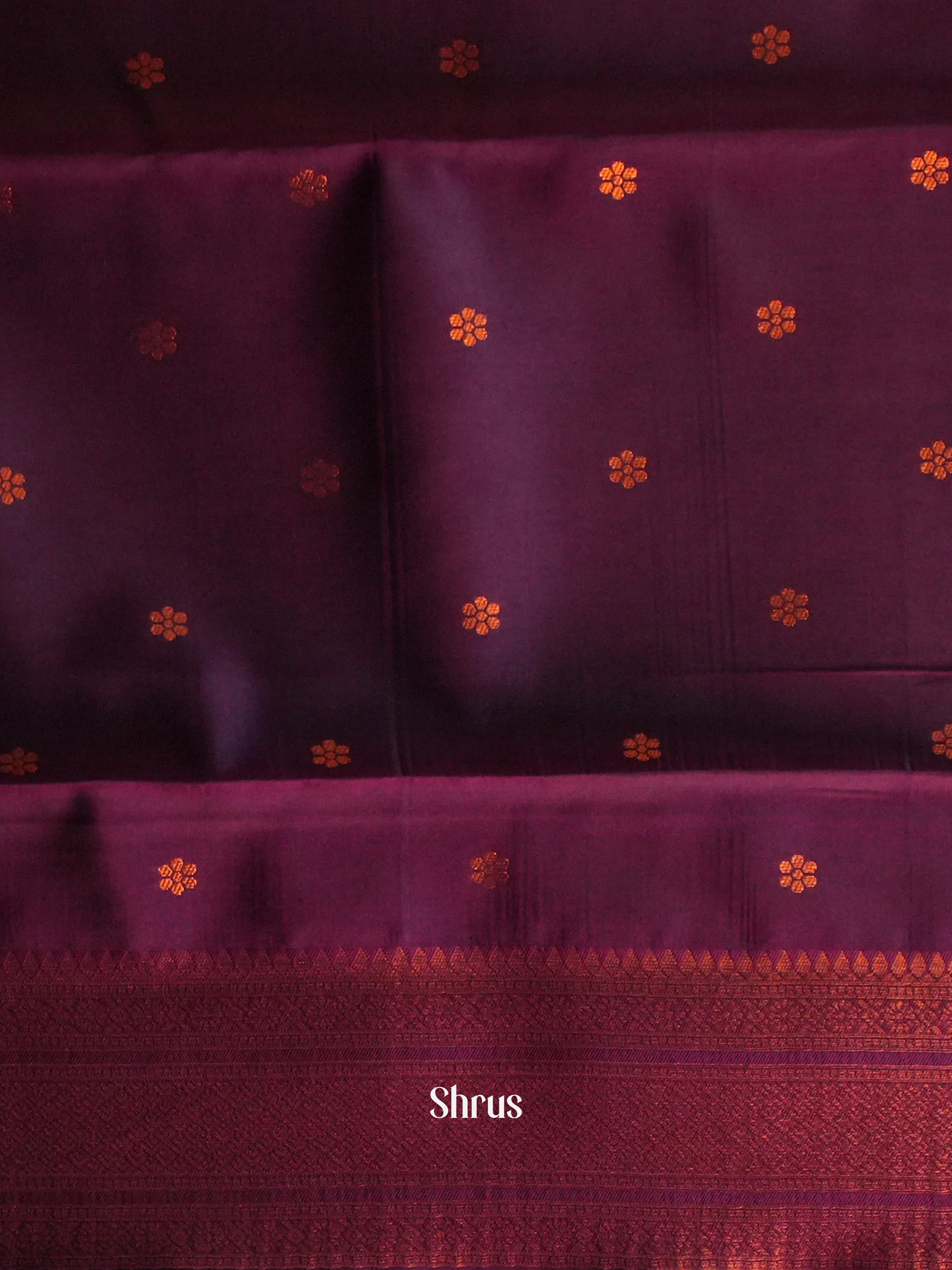 Pastel Blue & Purple- Semi Arani Silk Saree - Shop on Shrus.com