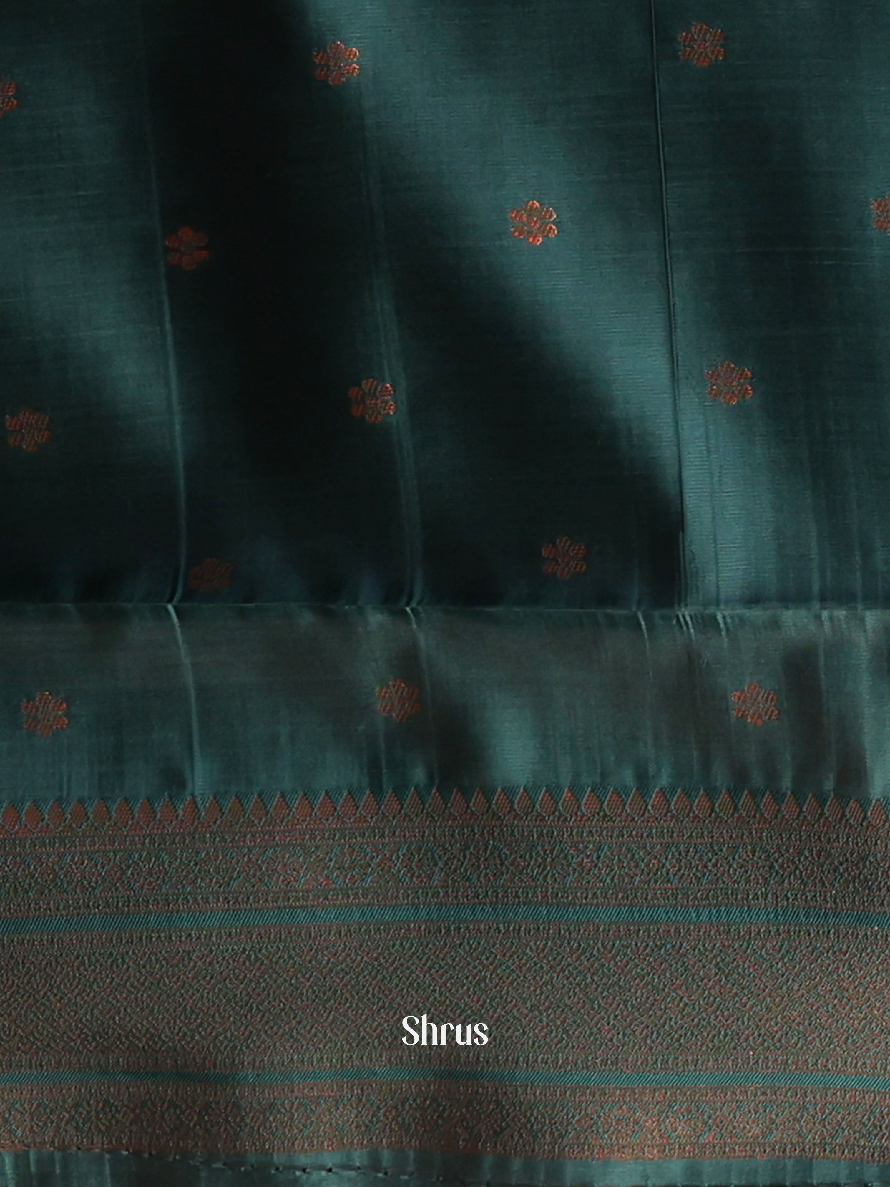 Red & Green - Semi Arani Silk Saree - Shop on Shrus.com