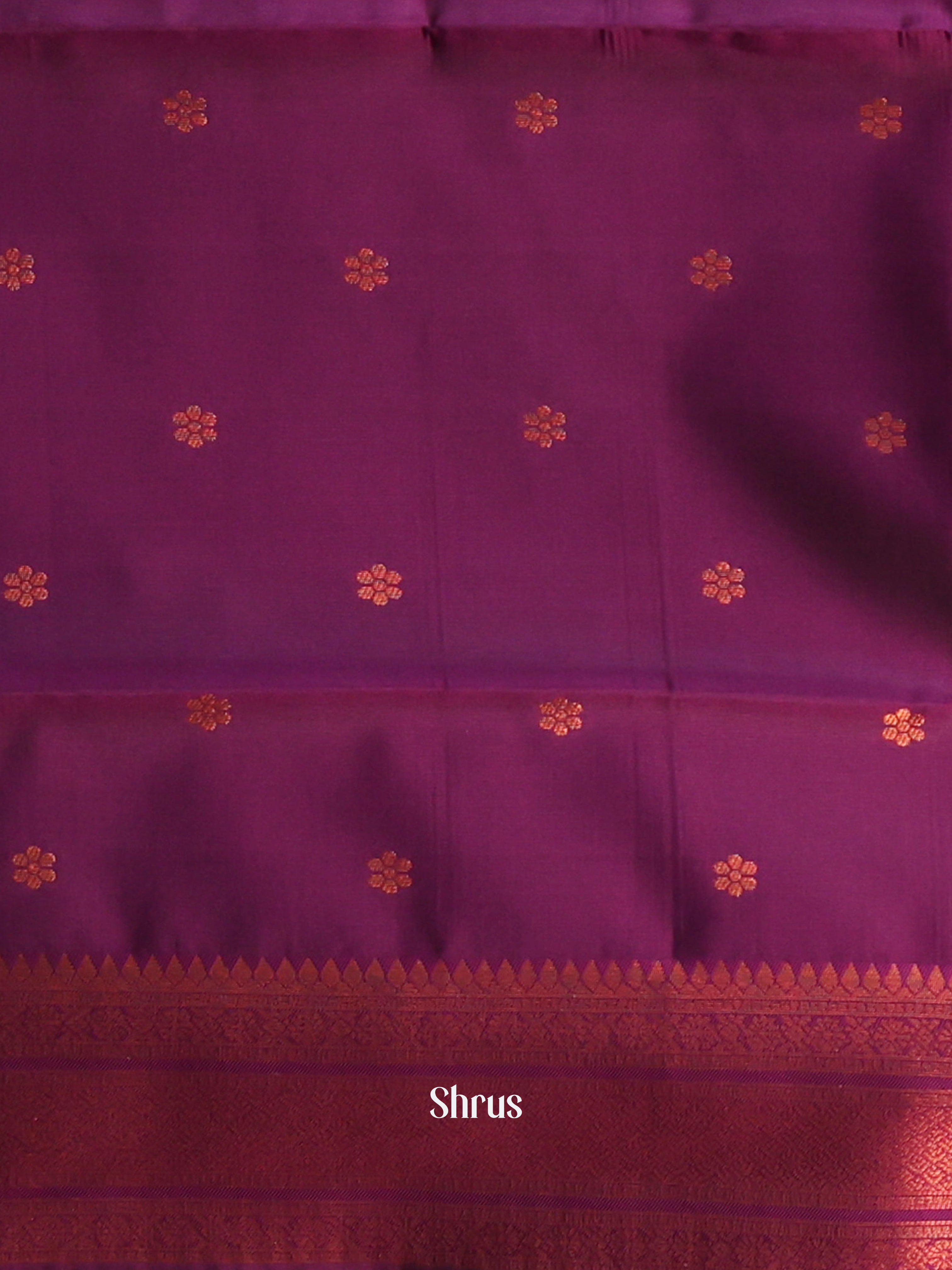 Green & Purple - Semi Arani Silk Saree - Shop on Shrus.com