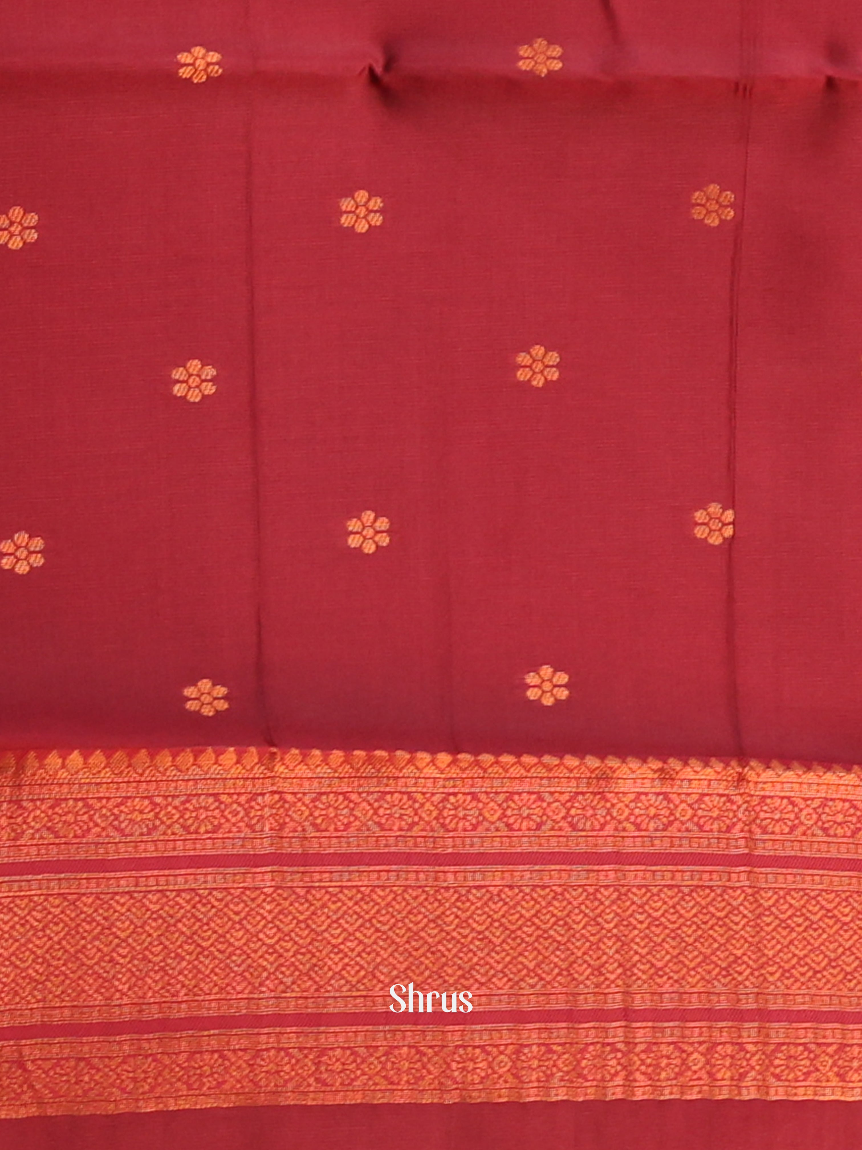 Green & Maroon - Semi Arani Silk Saree - Shop on Shrus.com