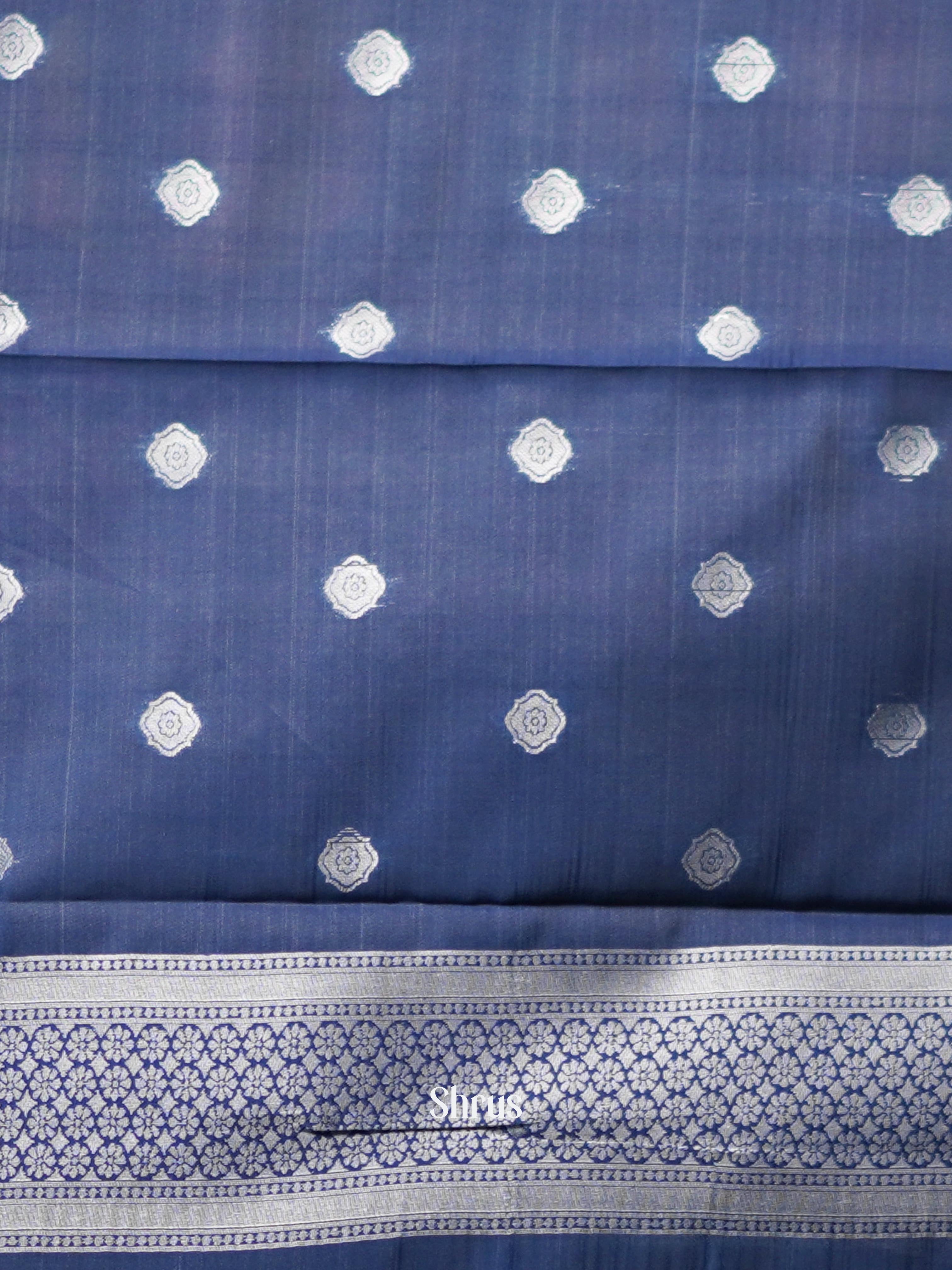 Lite Blue & Blue - Semi Arani Silk Saree - Shop on Shrus.com