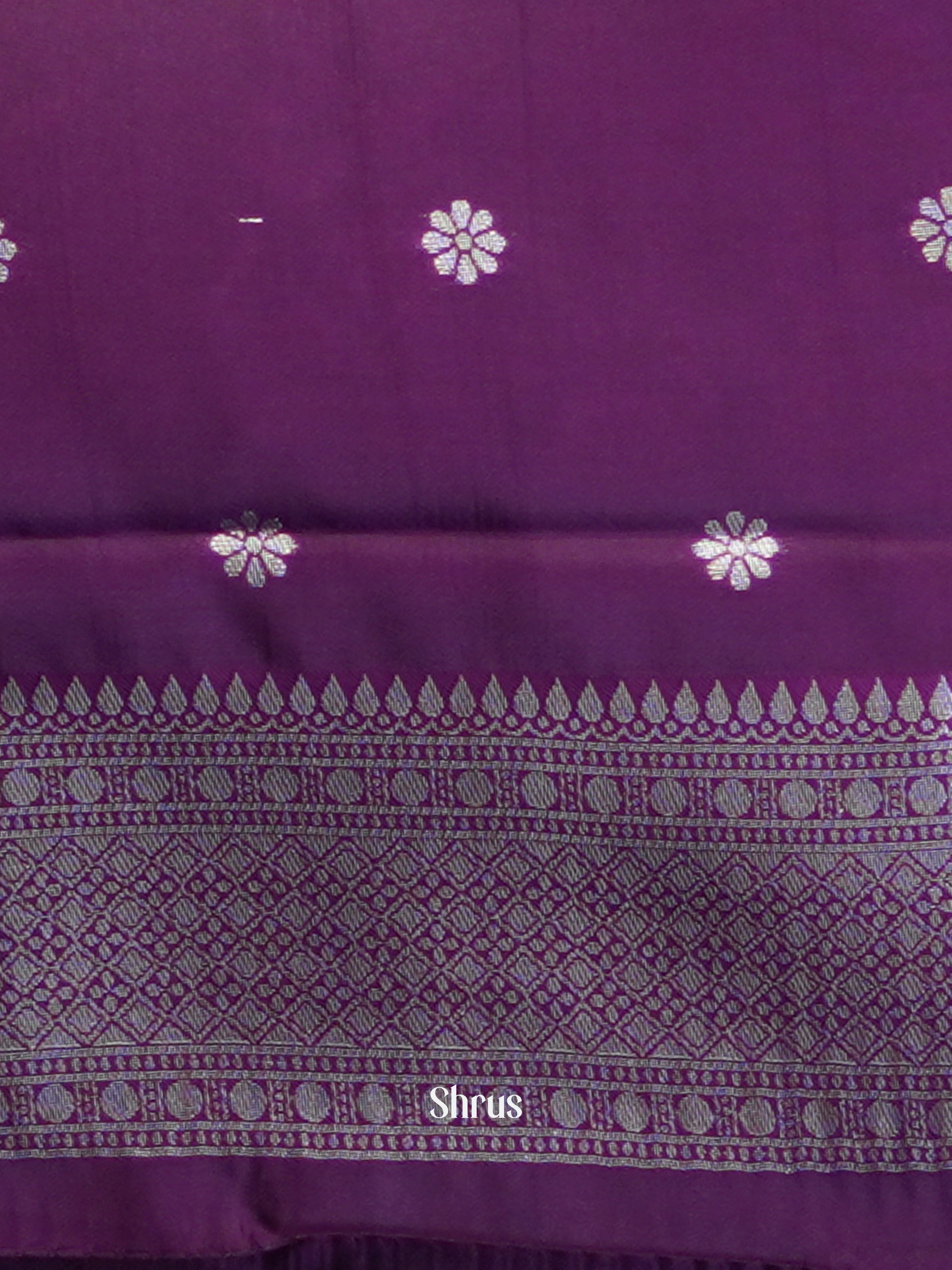 Pastel Green & Purple - Semi Arani Silk Saree - Shop on Shrus.com