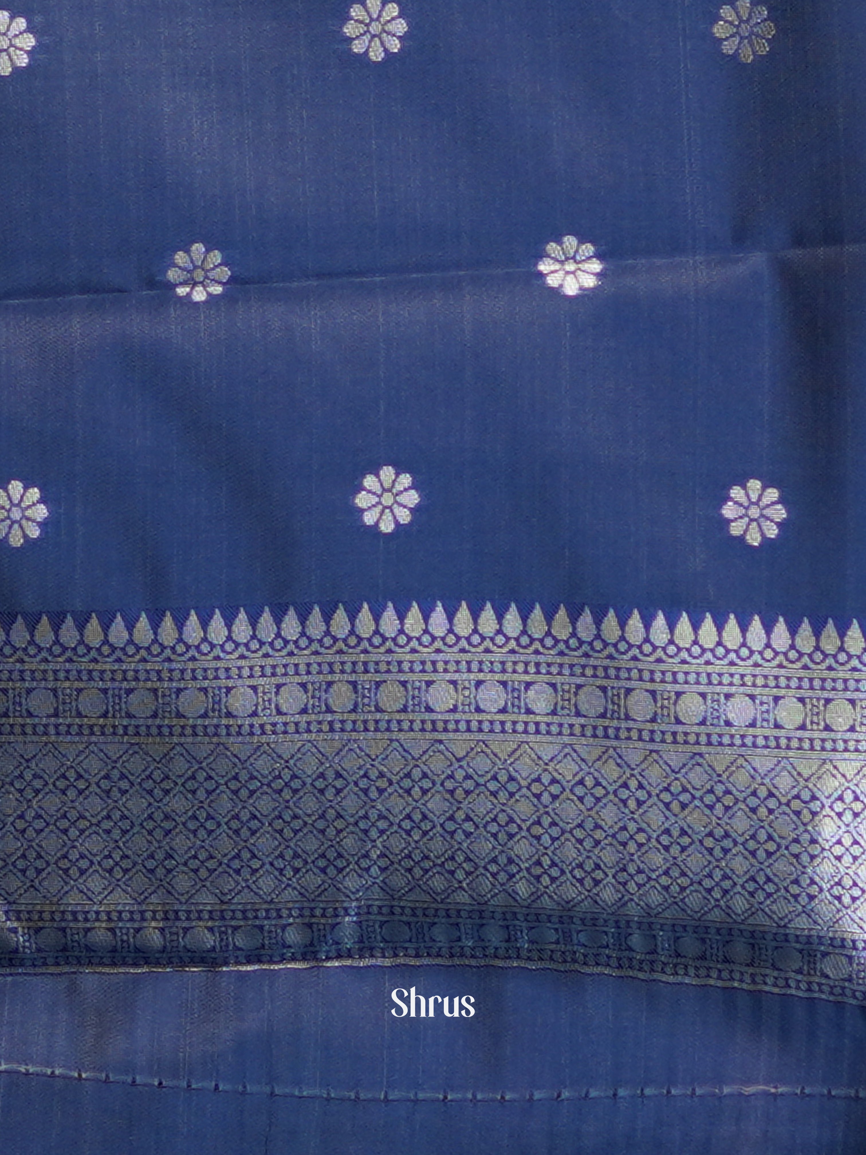 Teal & Blue - Semi Arani Silk Saree - Shop on Shrus.com