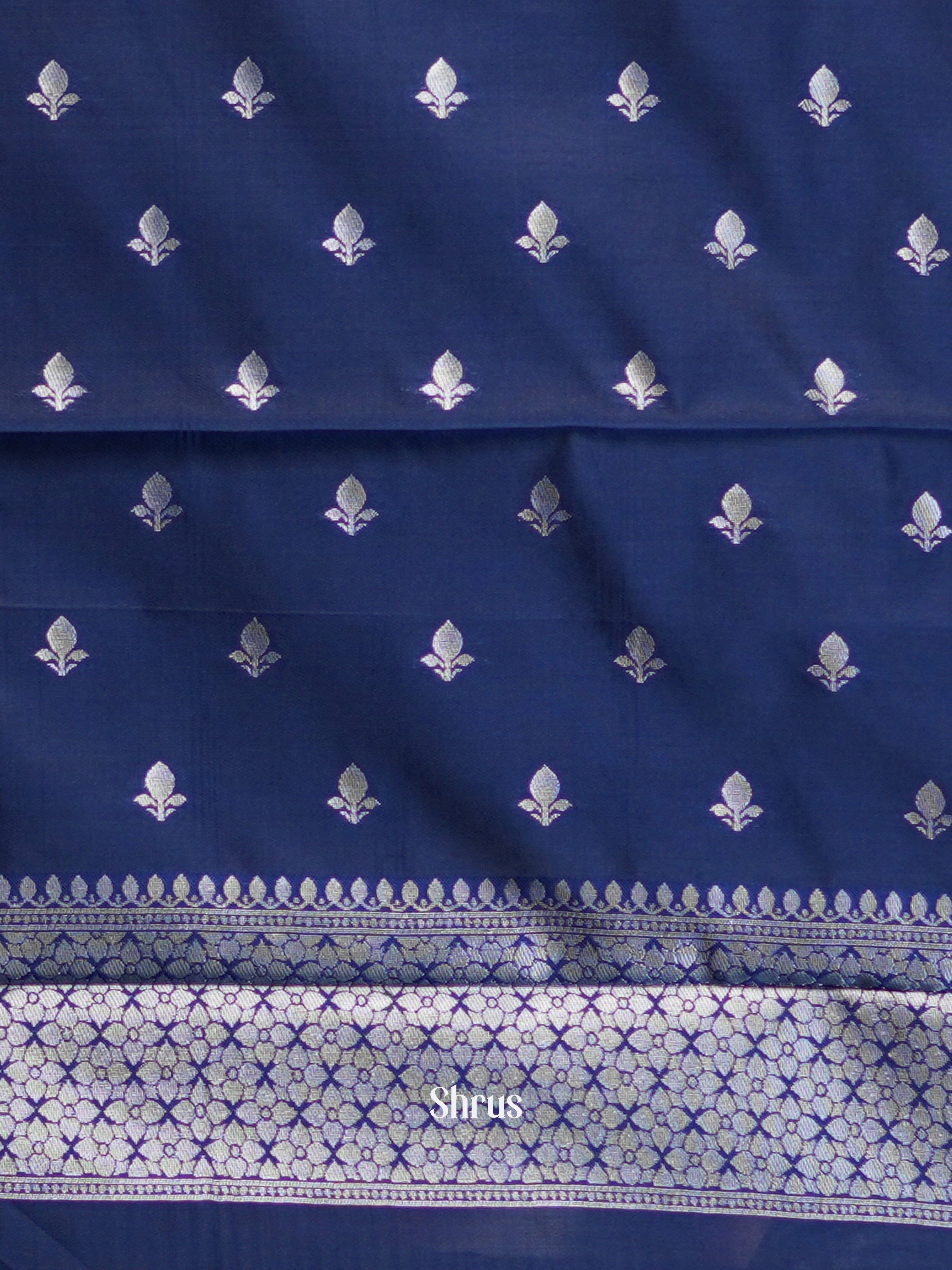 Grey & Blue - Semi Arani Silk Saree - Shop on Shrus.com