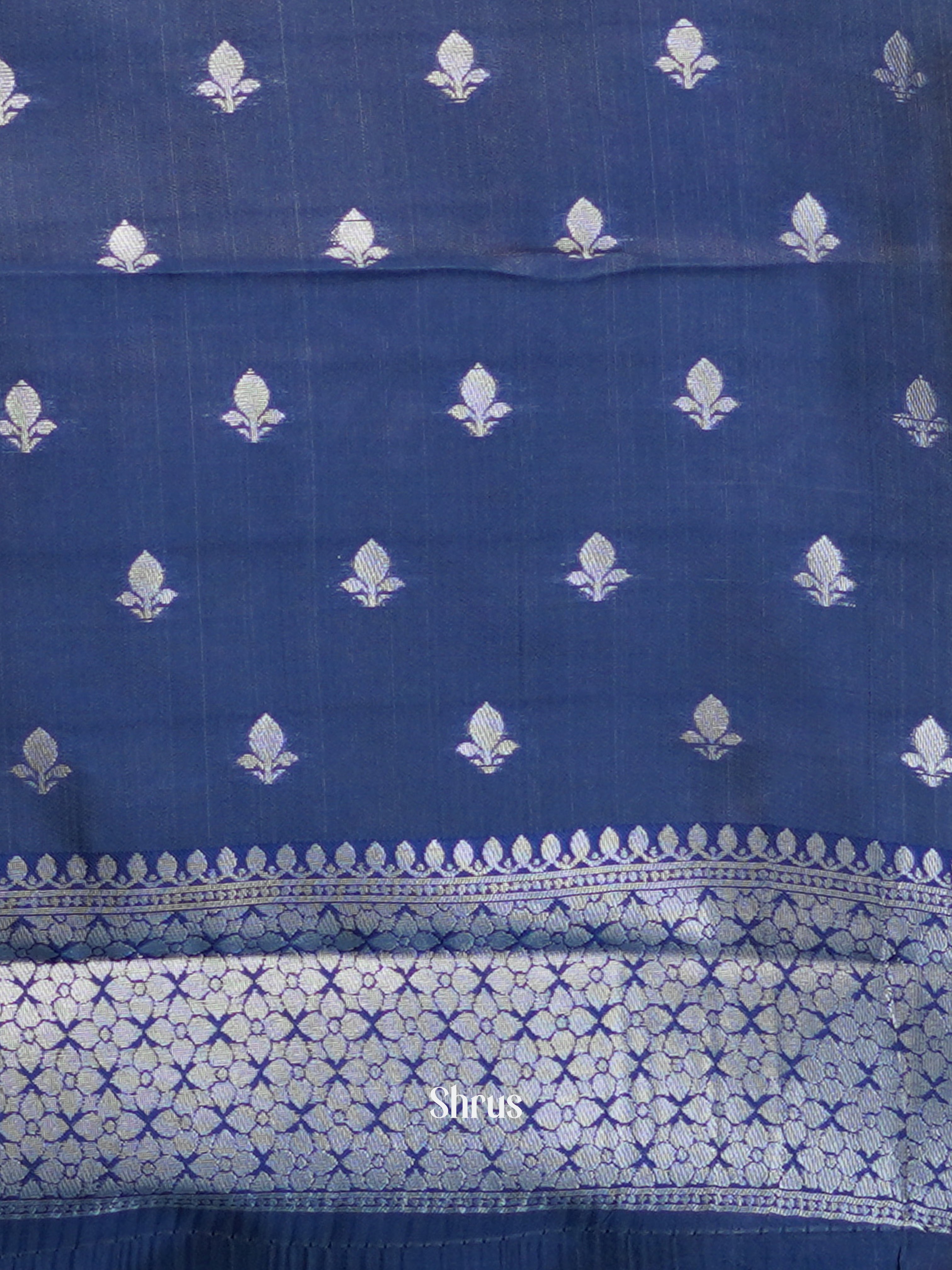 Teal & Blue- Semi Arani Silk Saree - Shop on Shrus.com