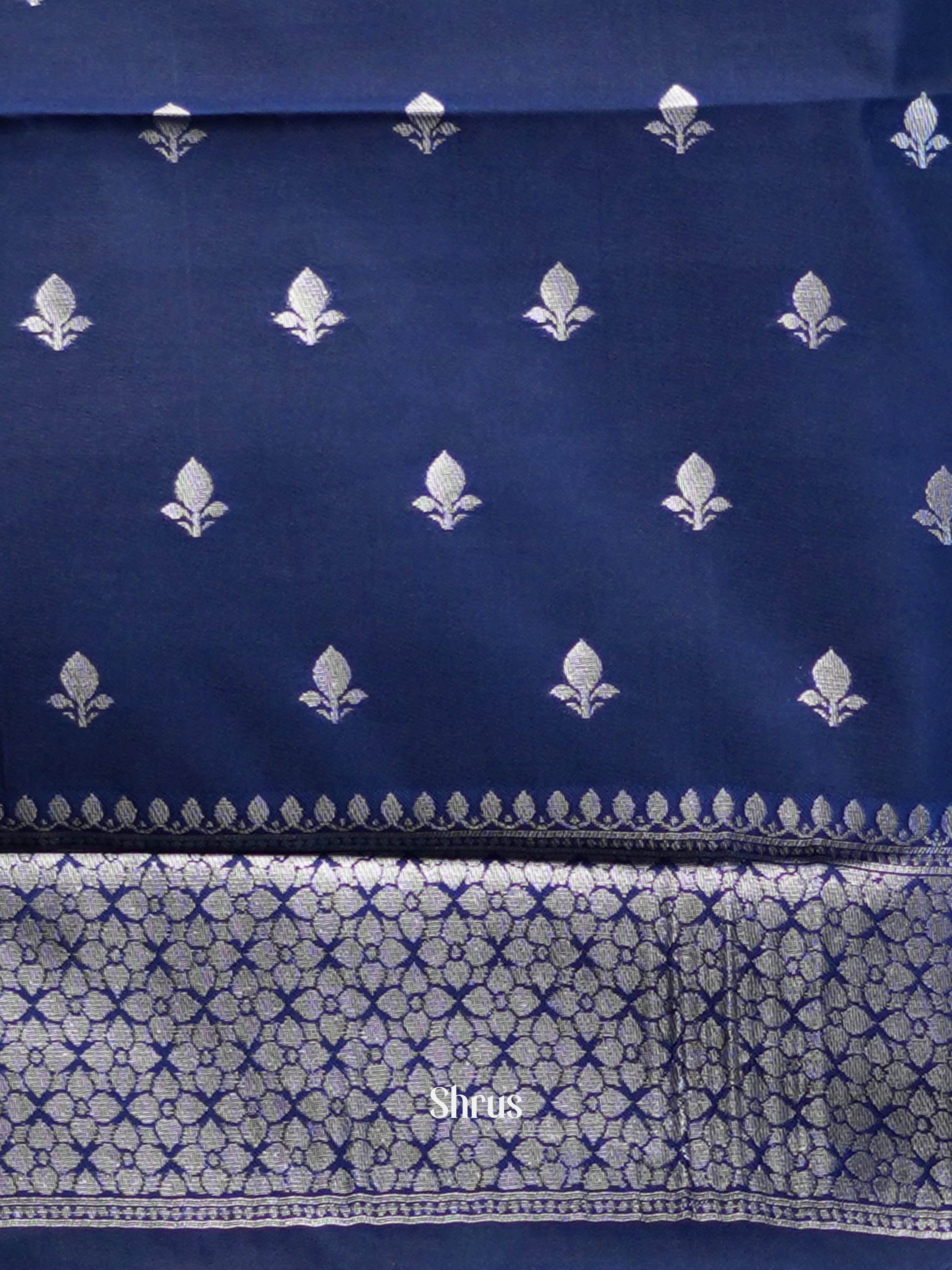 Teal & Blue - Semi Arani Silk Saree - Shop on Shrus.com