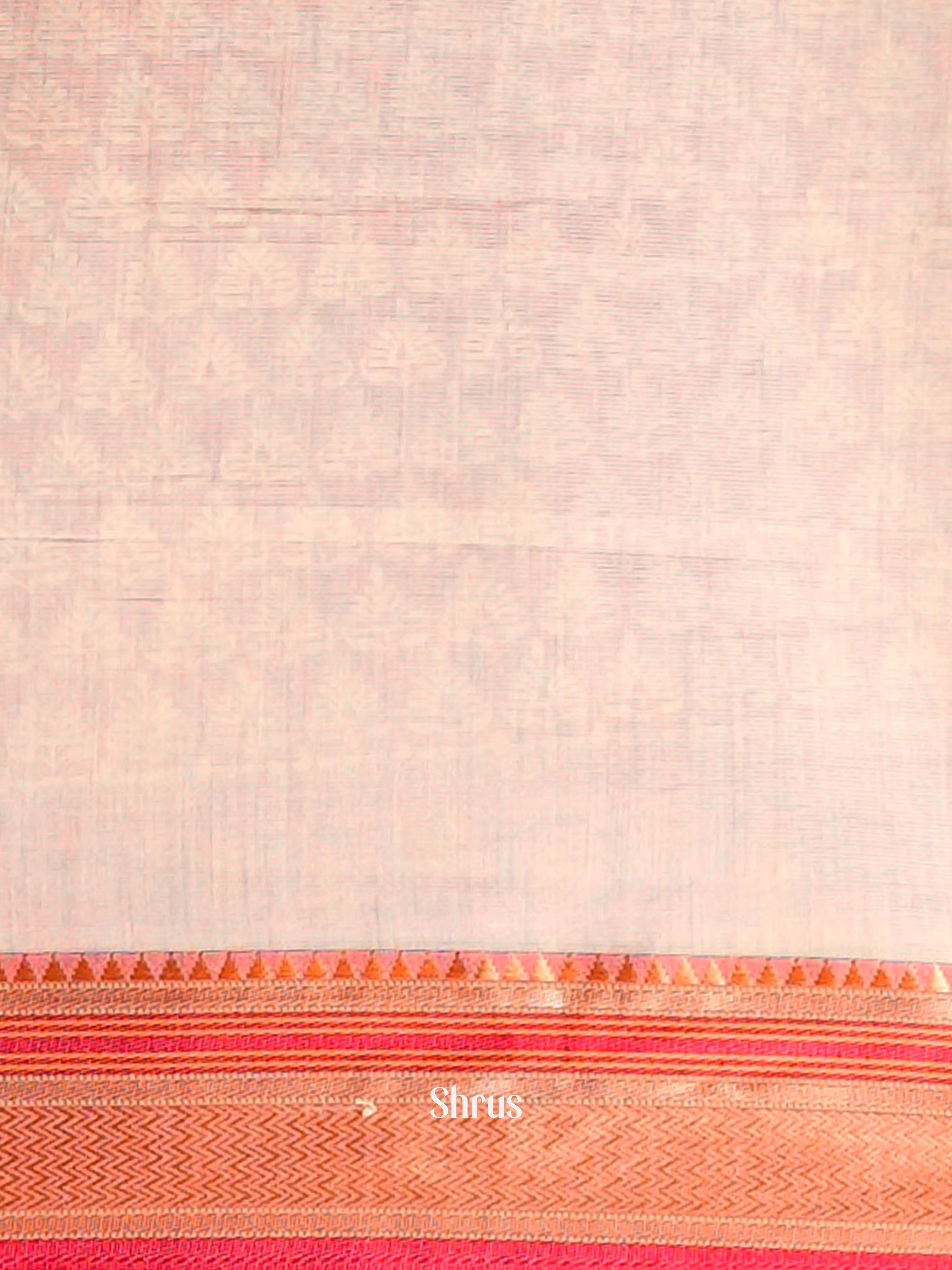 Pink & Cream - Semi Chanderi Saree - Shop on Shrus.com