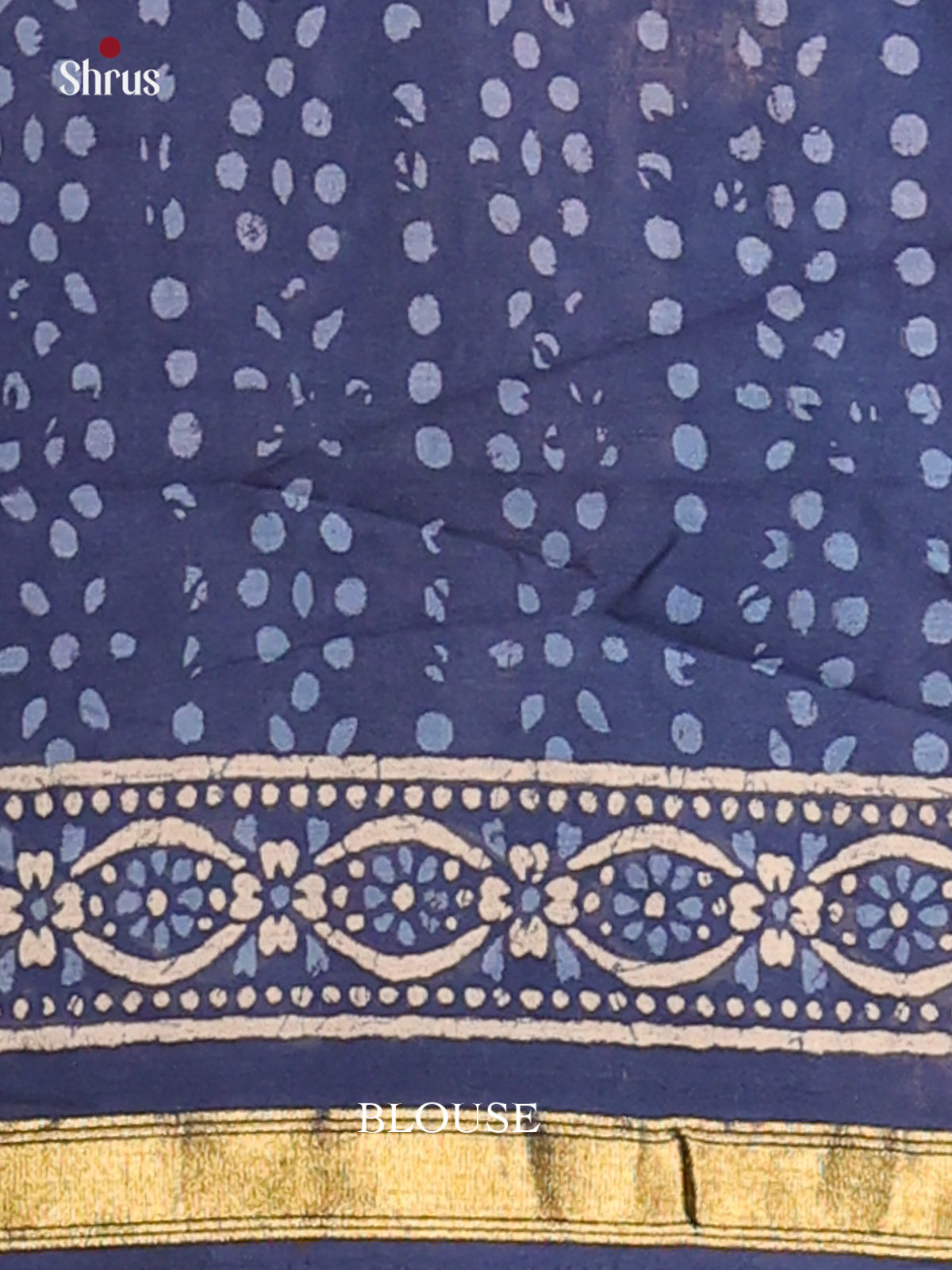 Indigo Blue - Semi Chanderi - CIS06018 - Shop on Shrus.com