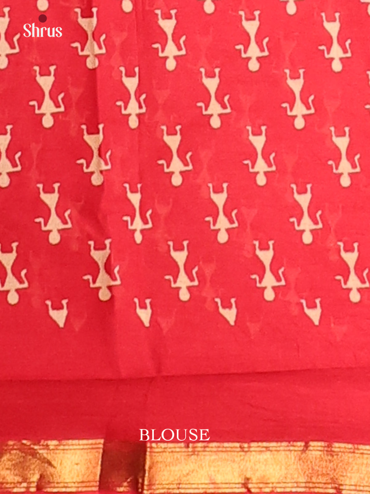 Red - Semi Chanderi - CIS06020 - Shop on Shrus.com