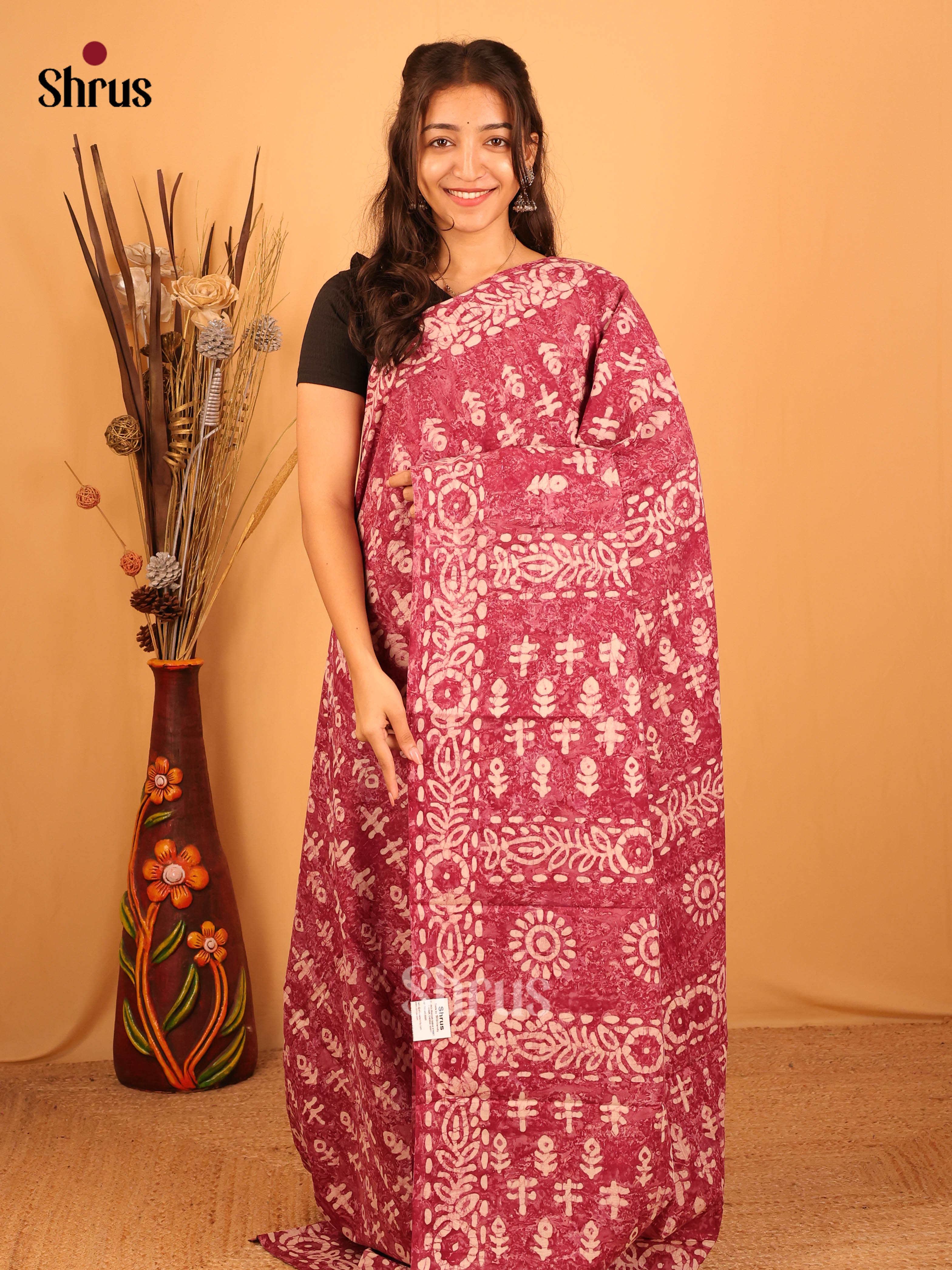 Onion Peel - Jaipur cotton Saree - Shop on Shrus.com