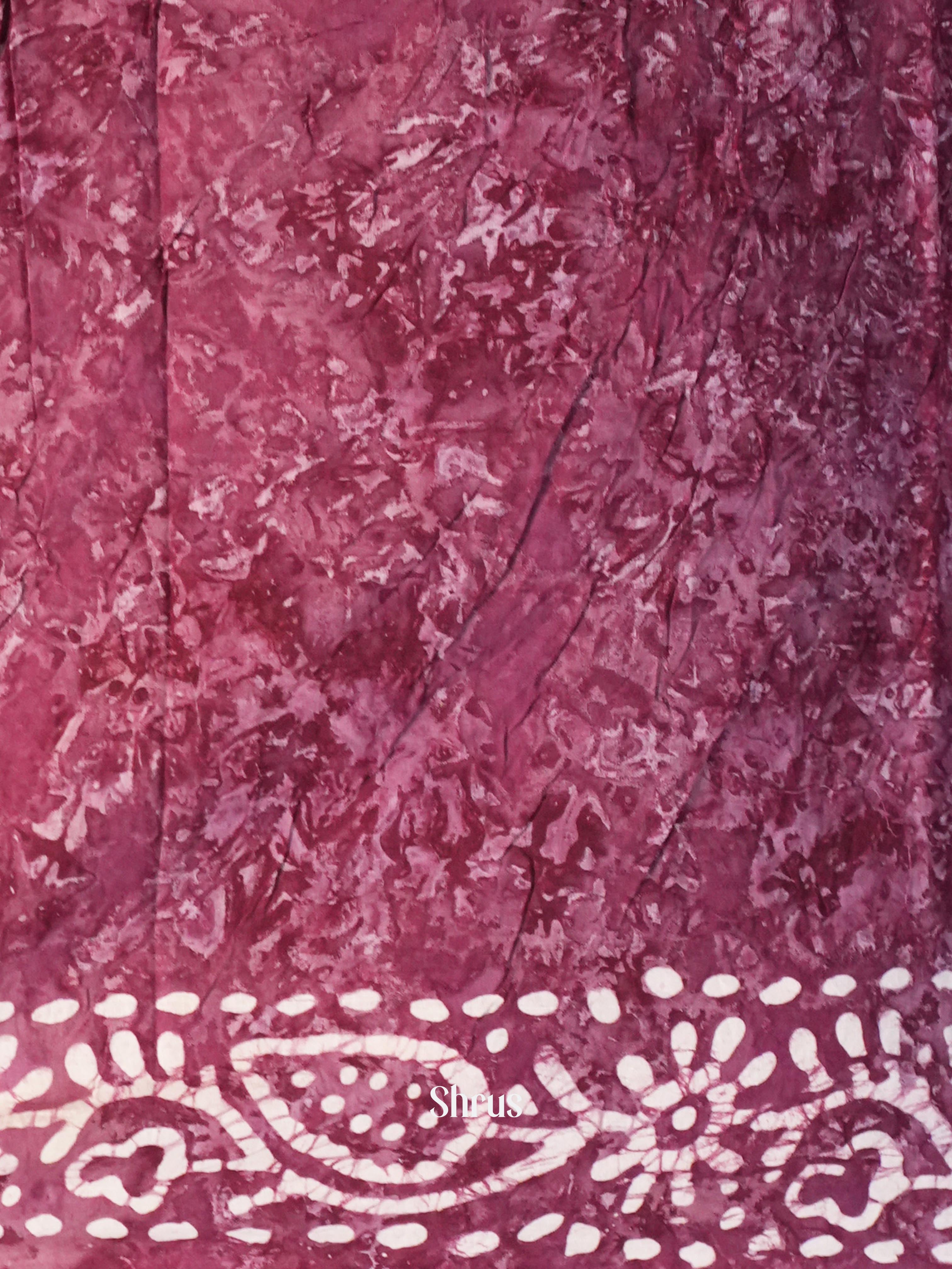 Kungumam Maroon - Jaipur cotton Saree - Shop on Shrus.com