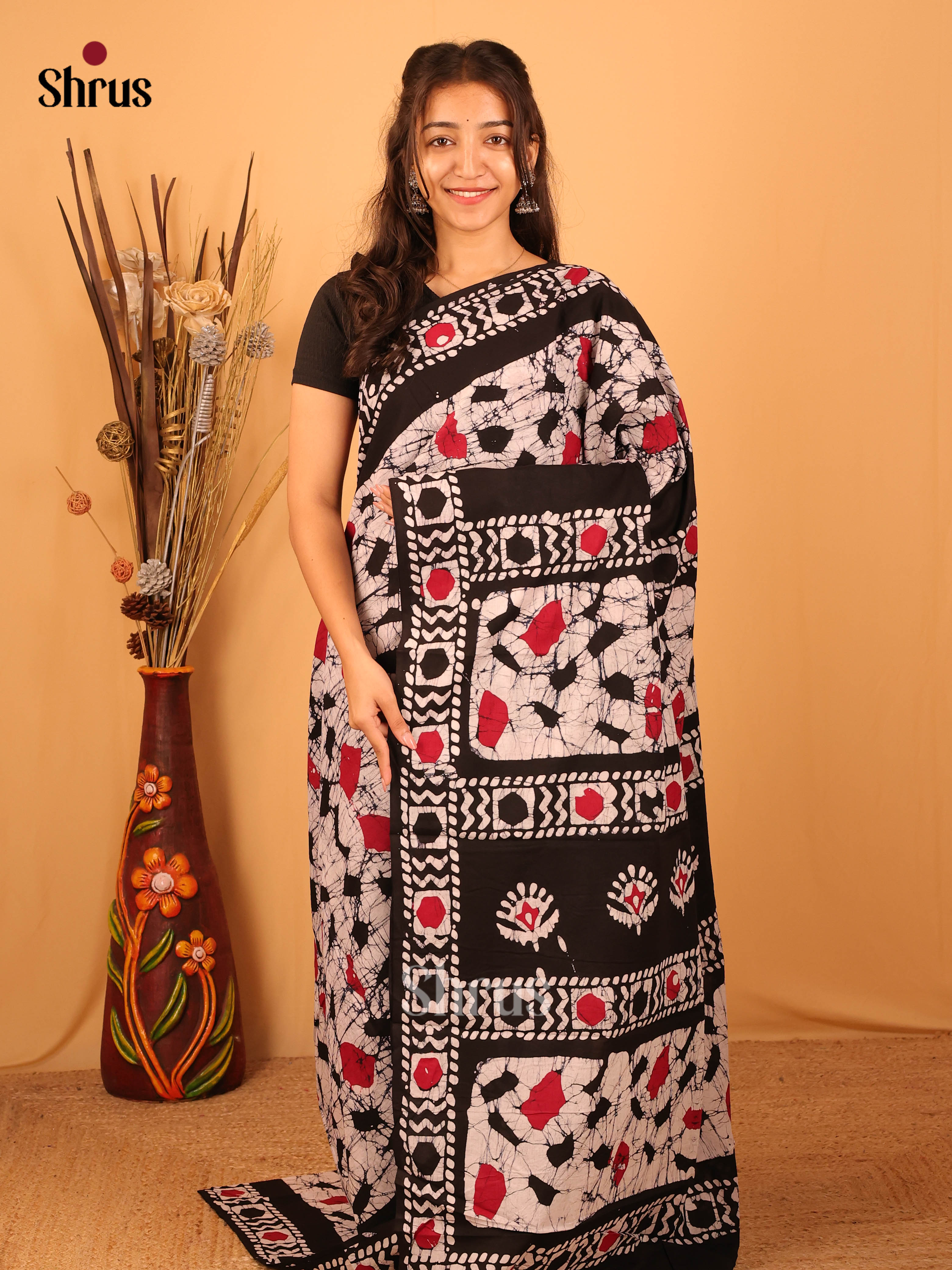 CIS06074 - Jaipur cotton Saree - Shop on Shrus.com