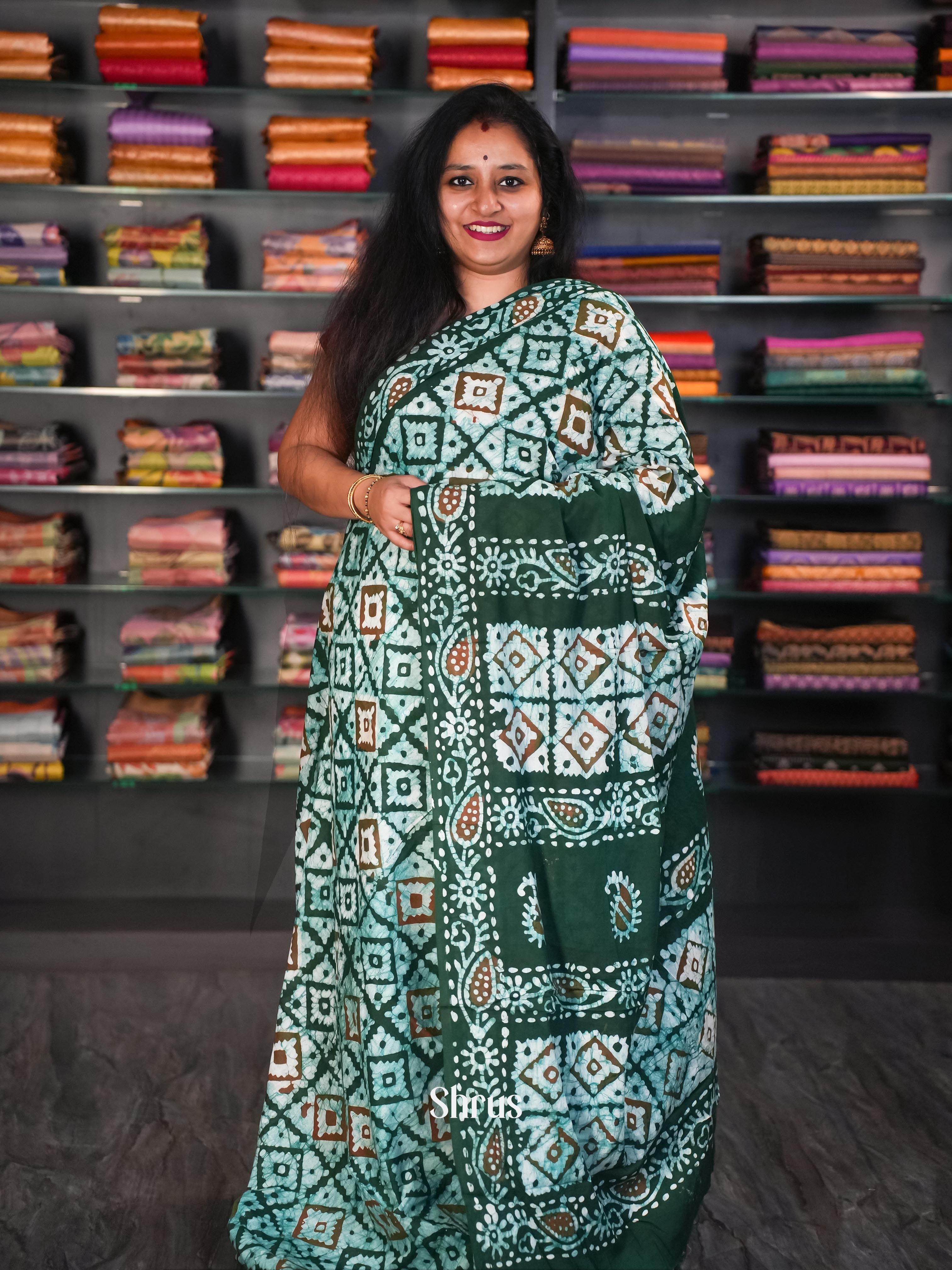 CIS06086- Jaipur cotton Saree - Shop on Shrus.com