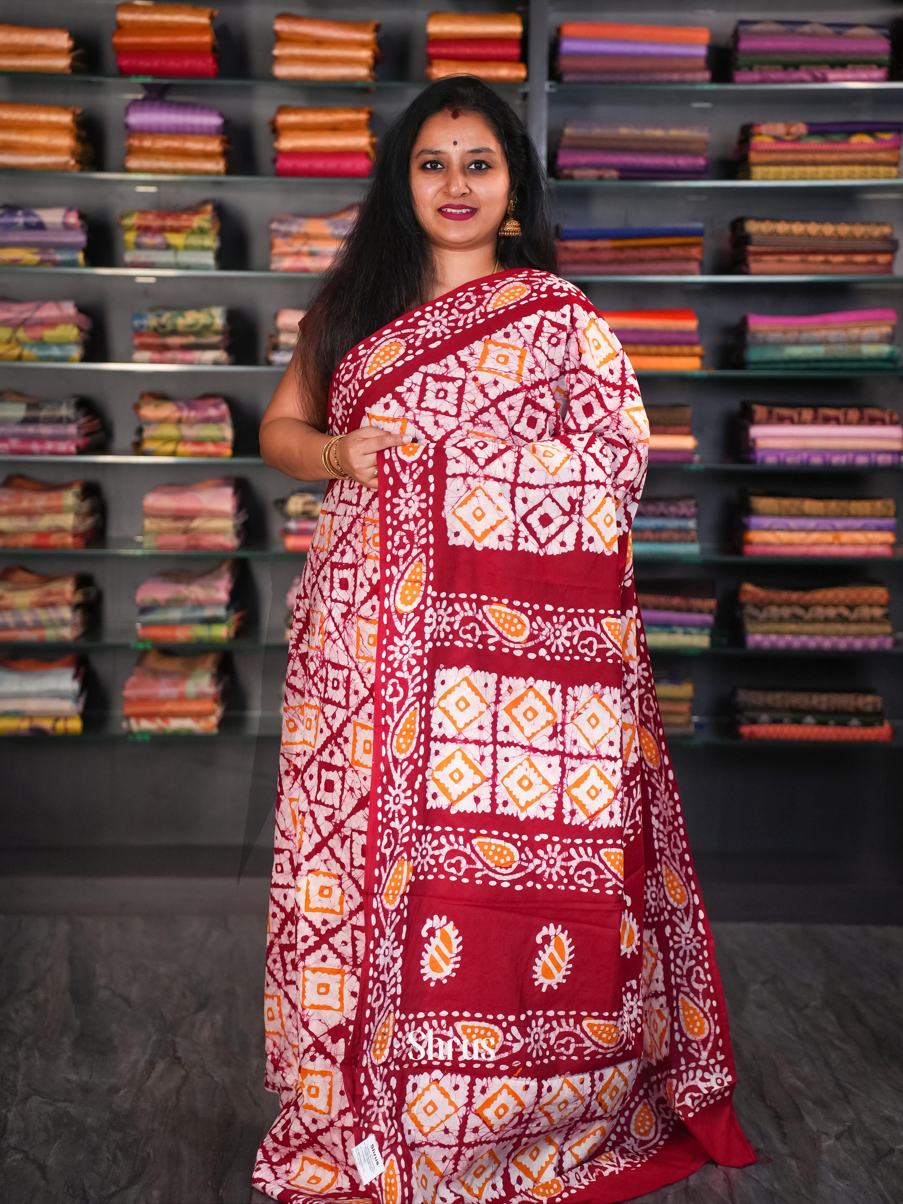 CIS06086- Jaipur cotton Saree - Shop on Shrus.com