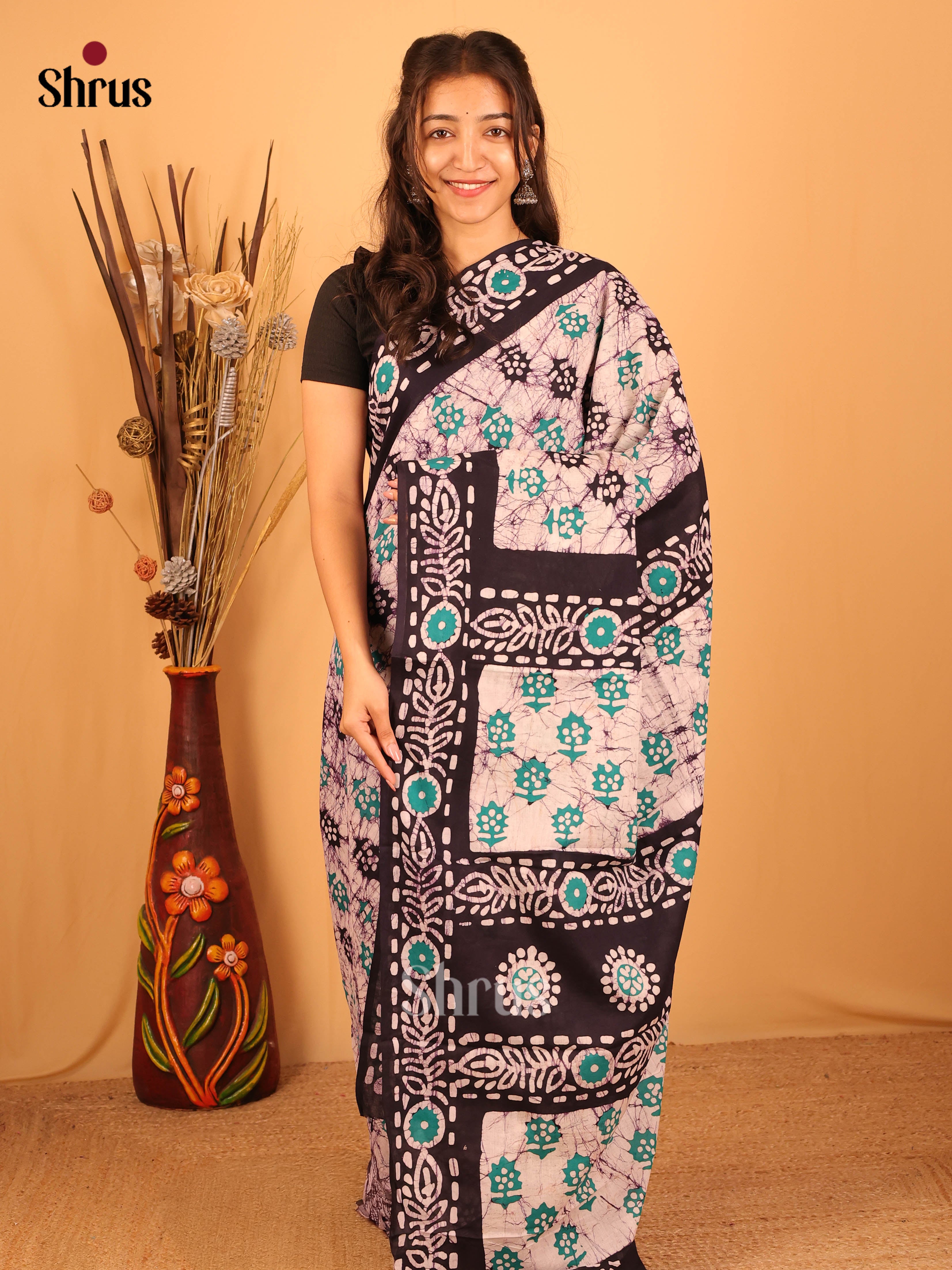CIS06089 - Jaipur cotton Saree - Shop on Shrus.com