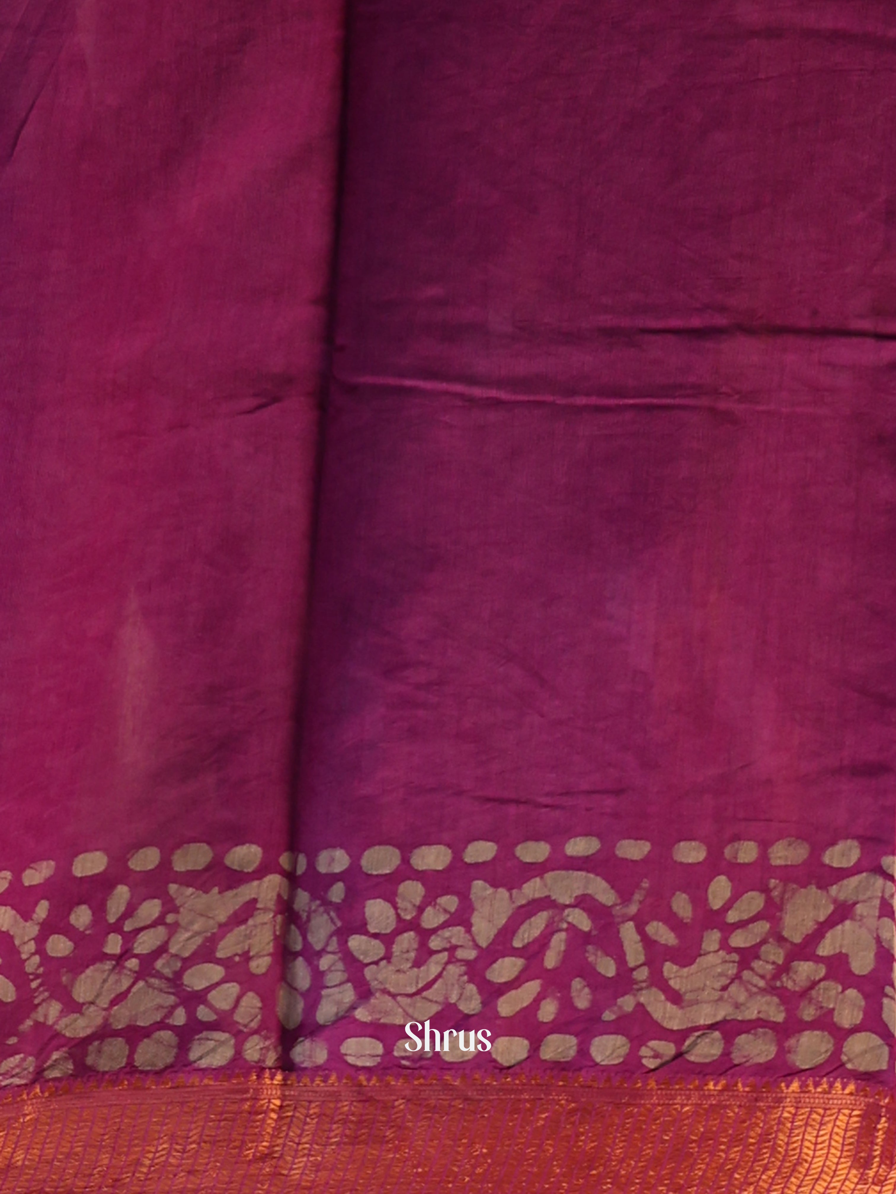 Purple - Semi Chanderi Saree - Shop on Shrus.com