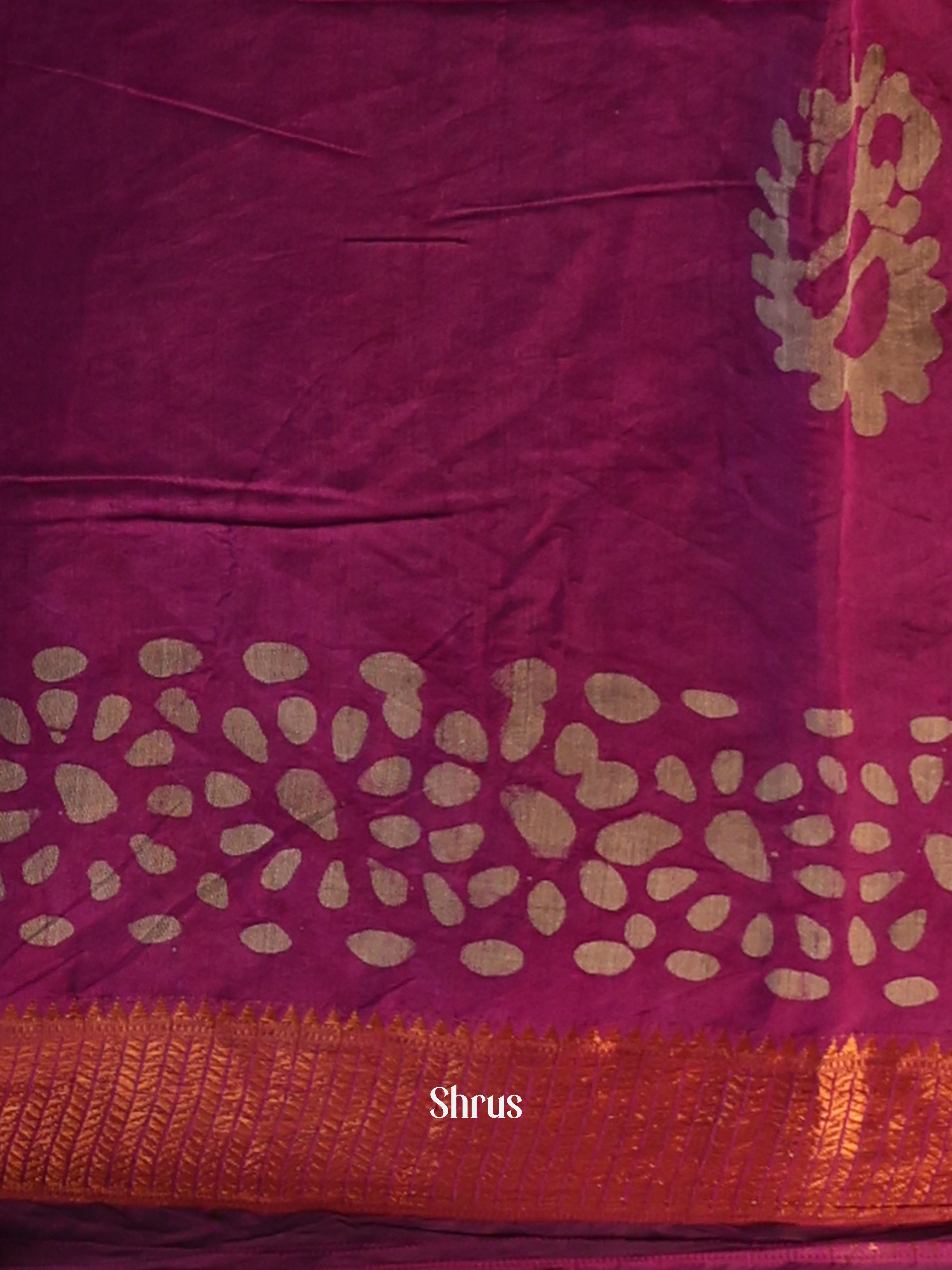 Purple - Semi Chanderi Saree - Shop on Shrus.com
