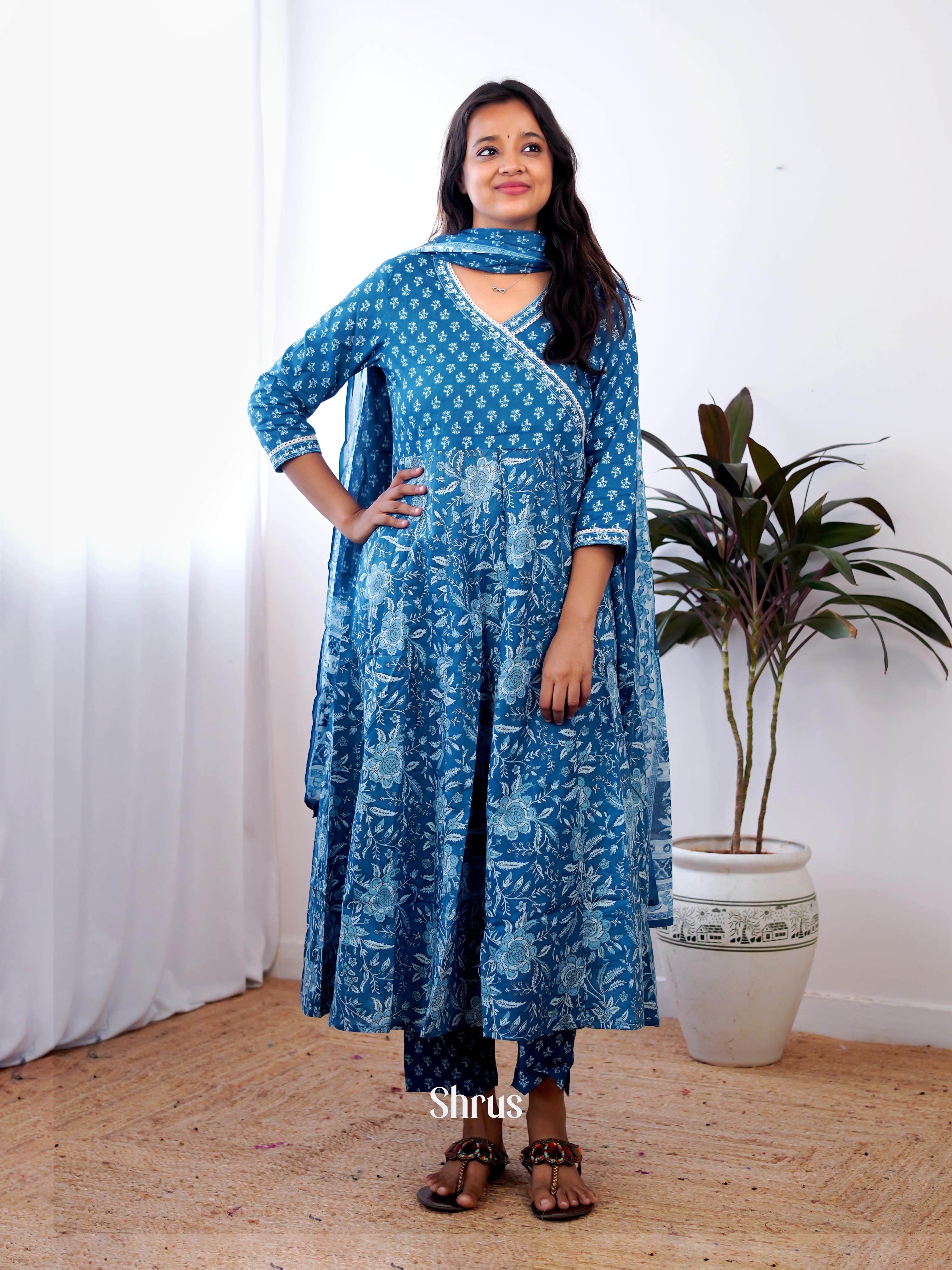 Indigo Blue -3pc Readymade Suits - Shop on Shrus.com