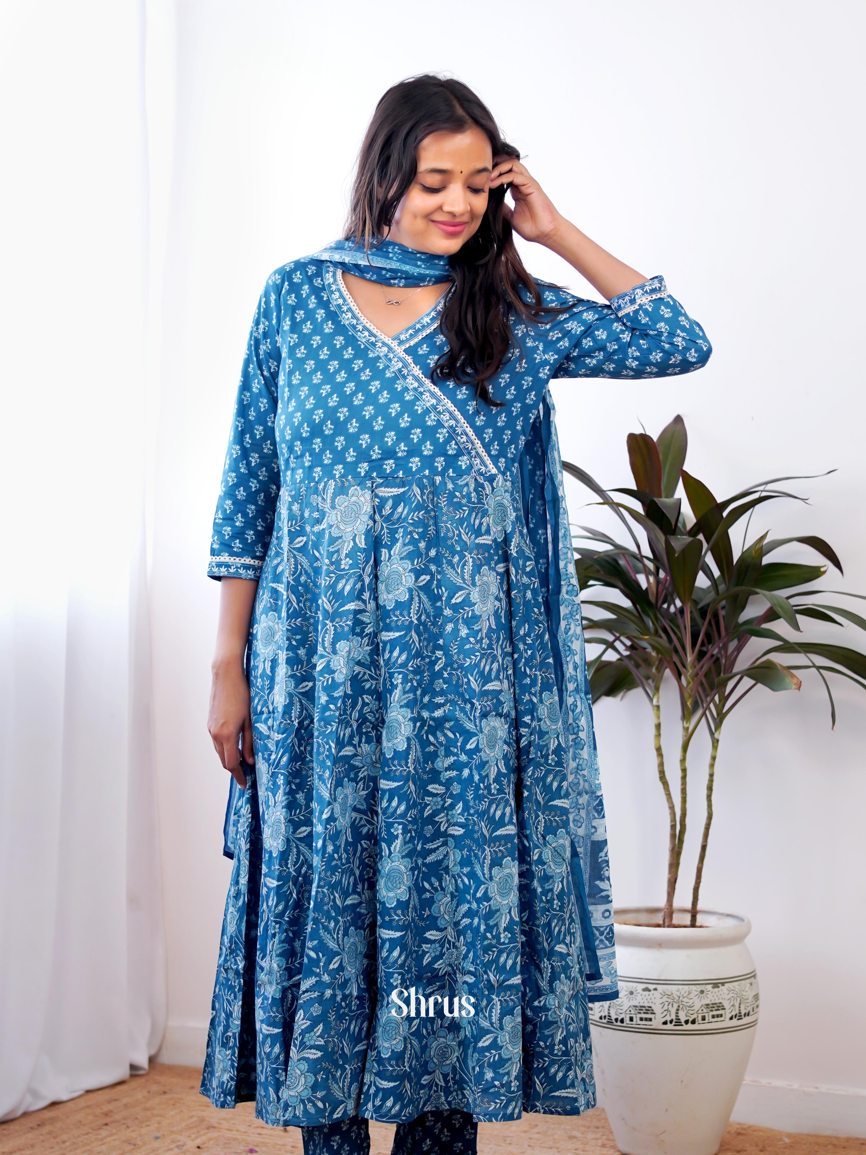 Indigo Blue -3pc Readymade Suits - Shop on Shrus.com