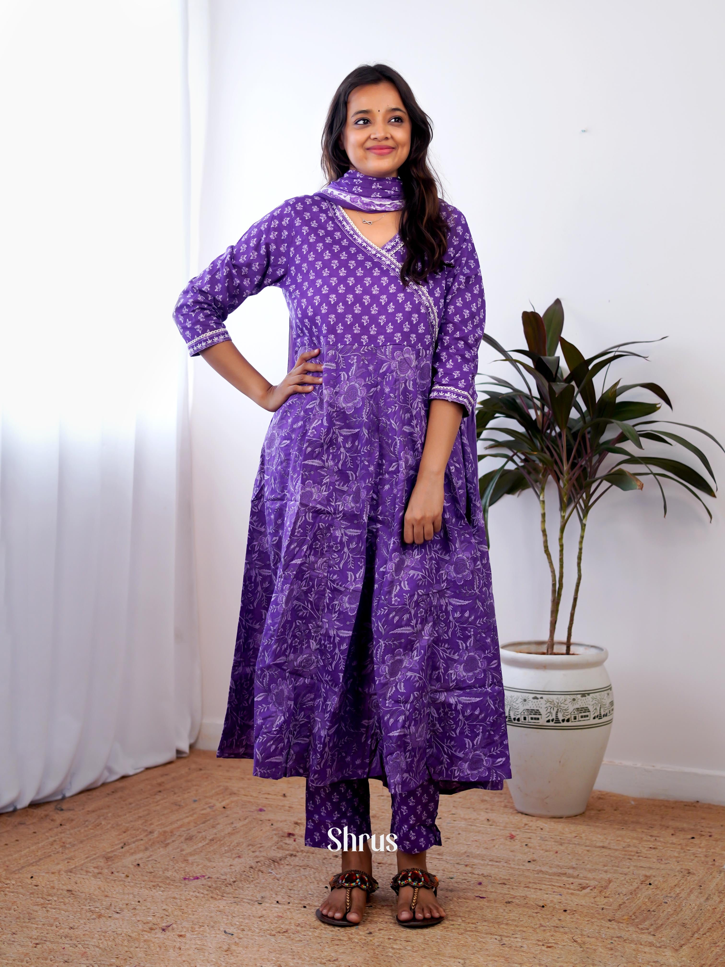 Purple - Readymade Suits - Shop on Shrus.com