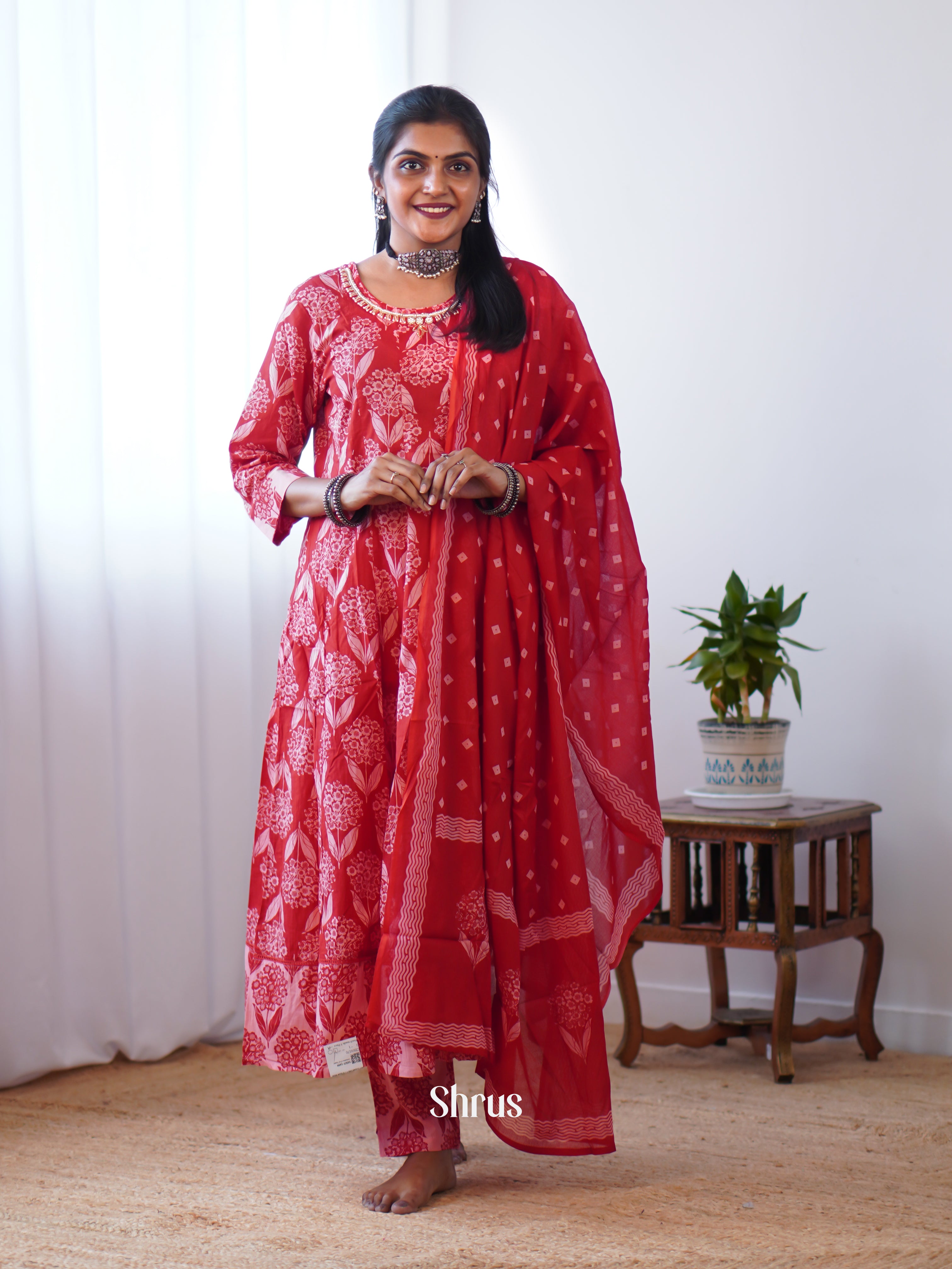 Red -3pc Readymade Suits - Shop on Shrus.com