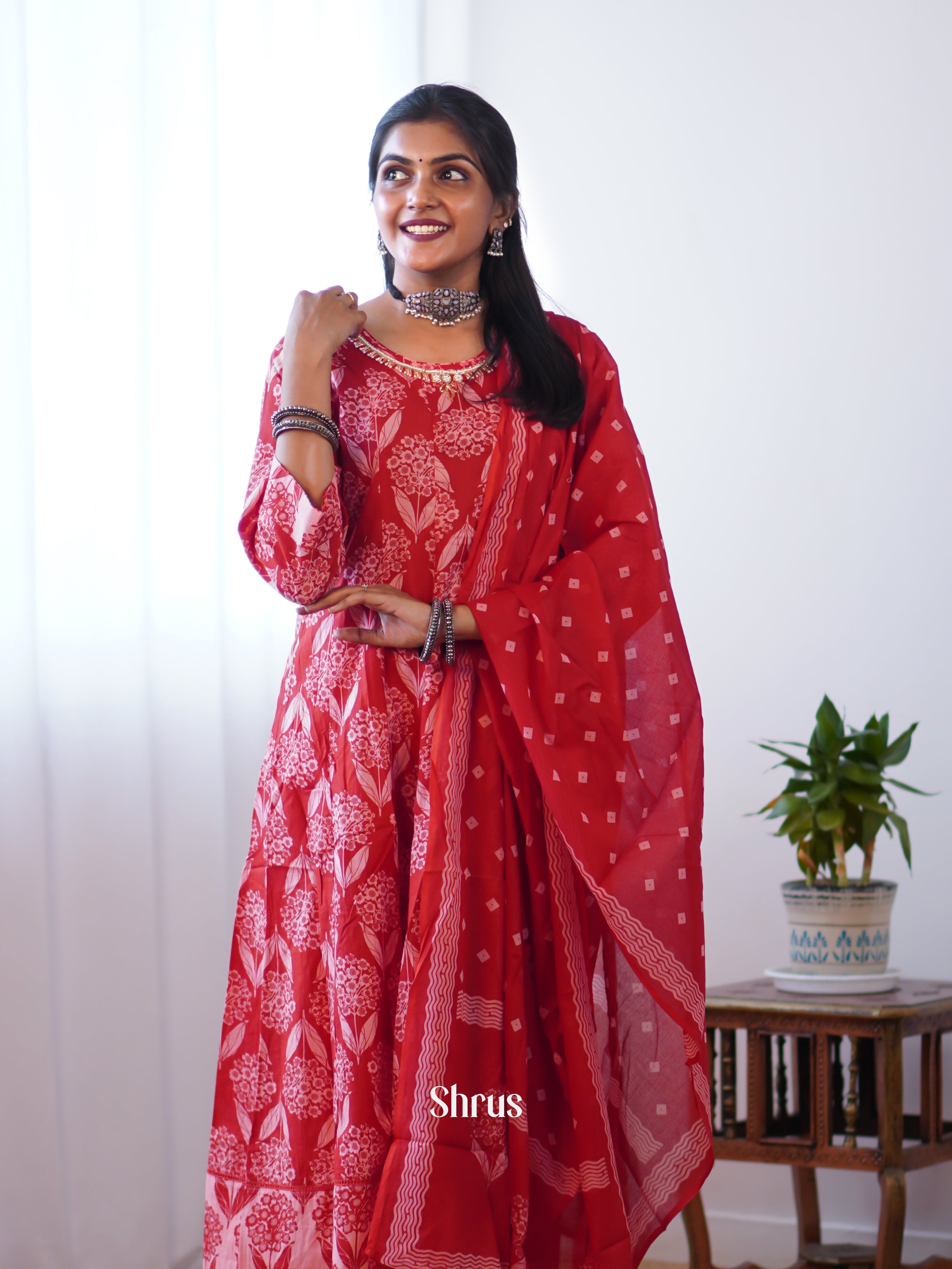 Red -3pc Readymade Suits - Shop on Shrus.com
