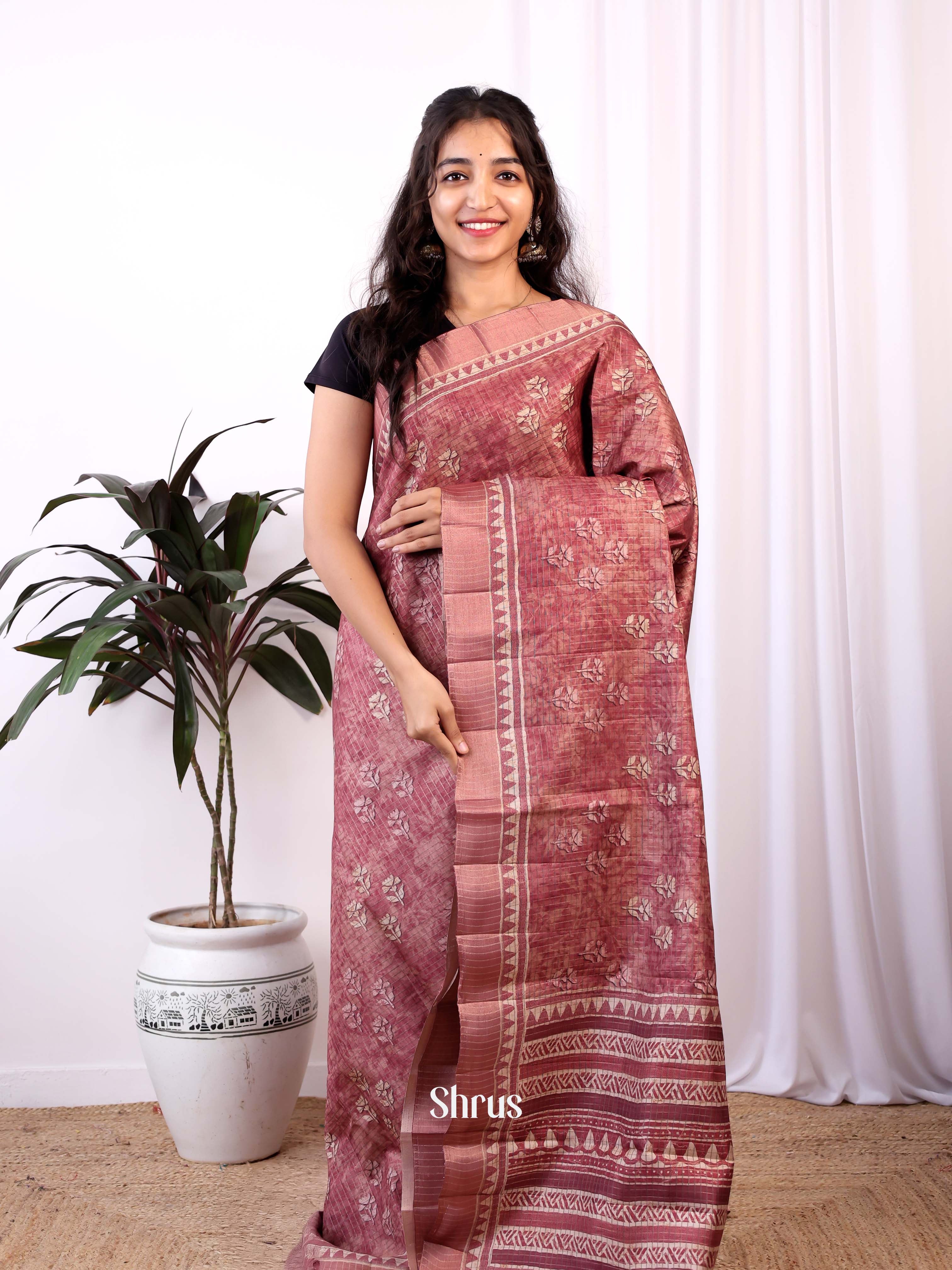 CIS06237 - Semi Tussar Saree - Shop on Shrus.com