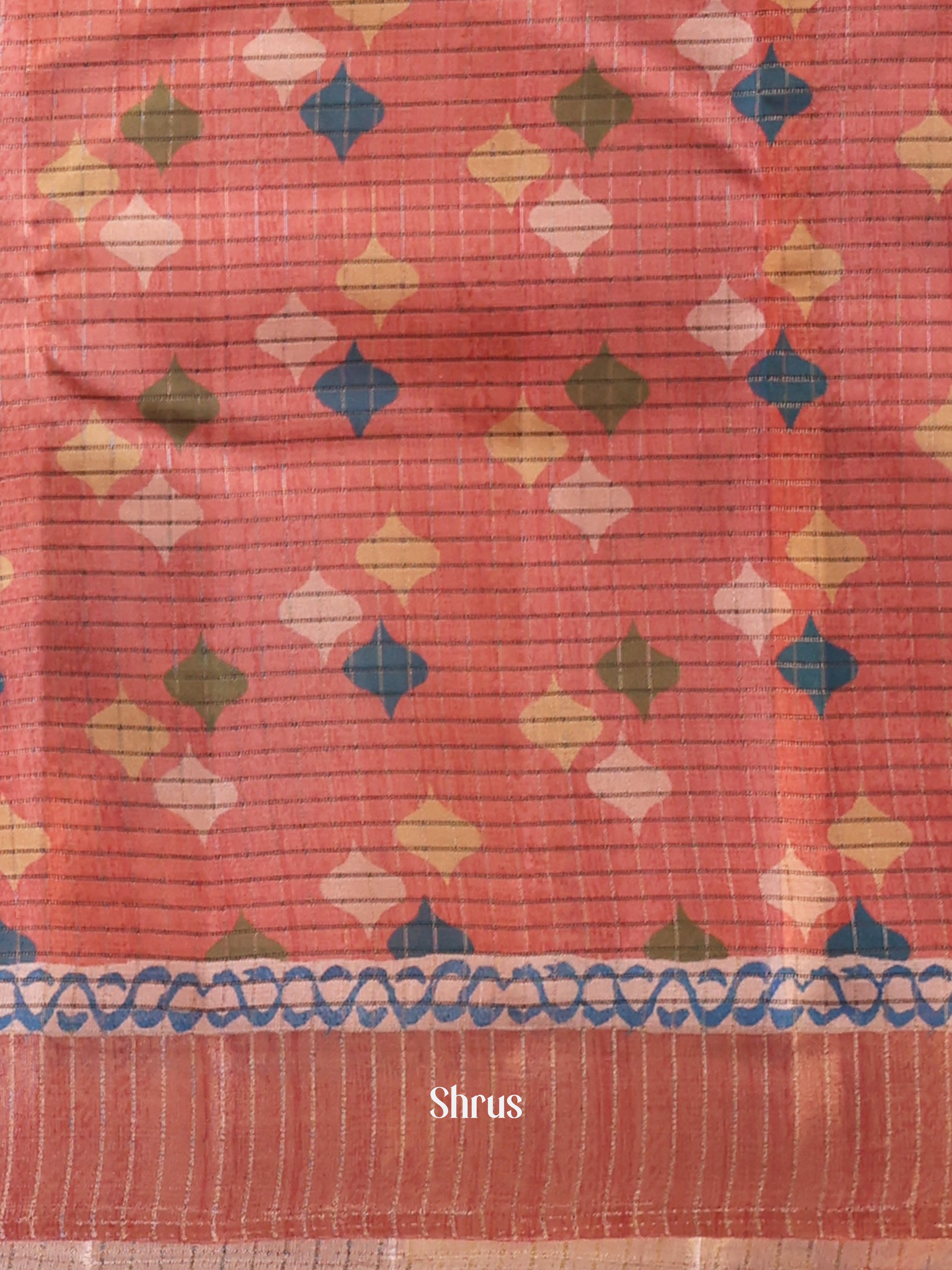 Pink - Semi Tussar Saree - Shop on Shrus.com